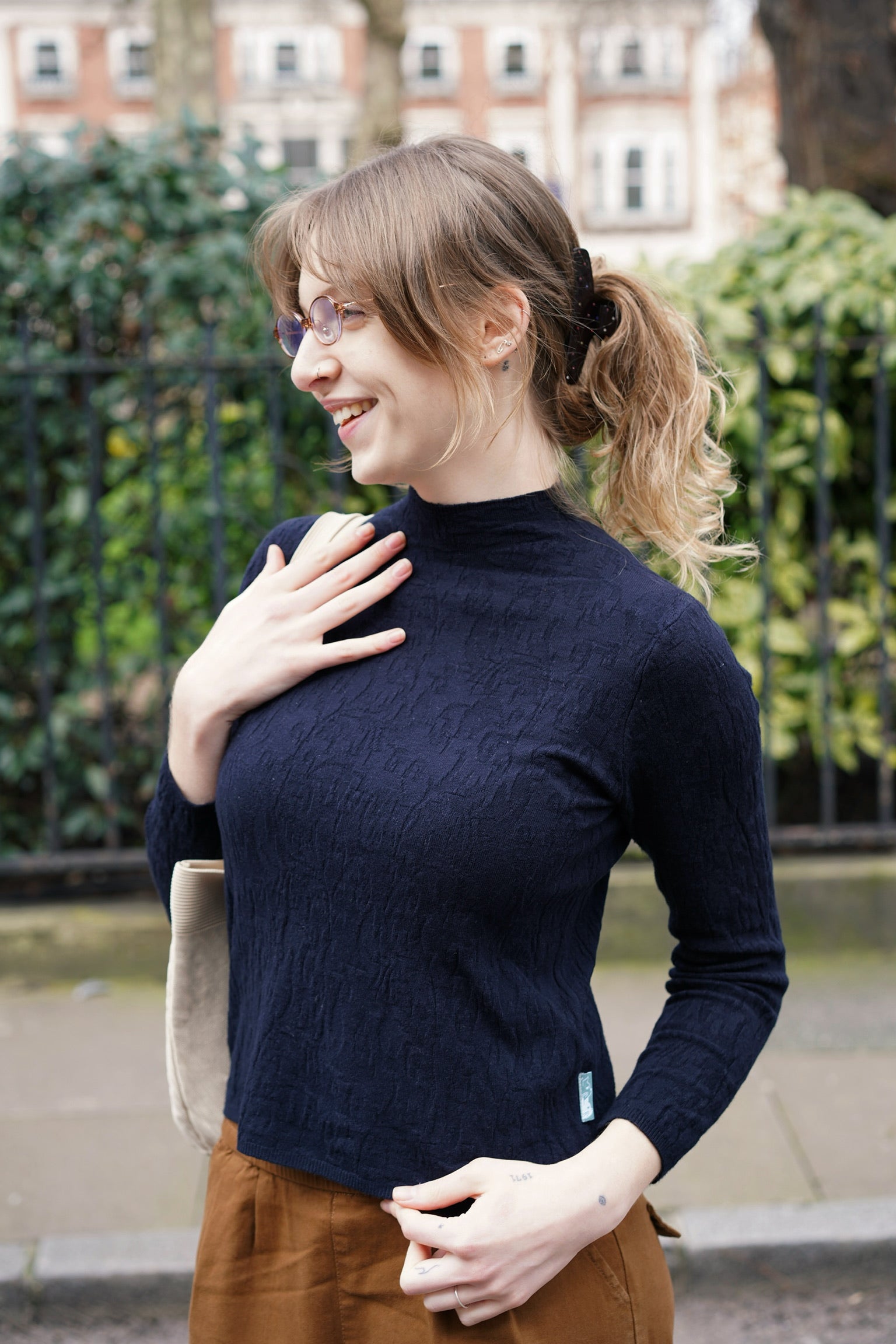 Autumn Grove Knit Top (Navy)