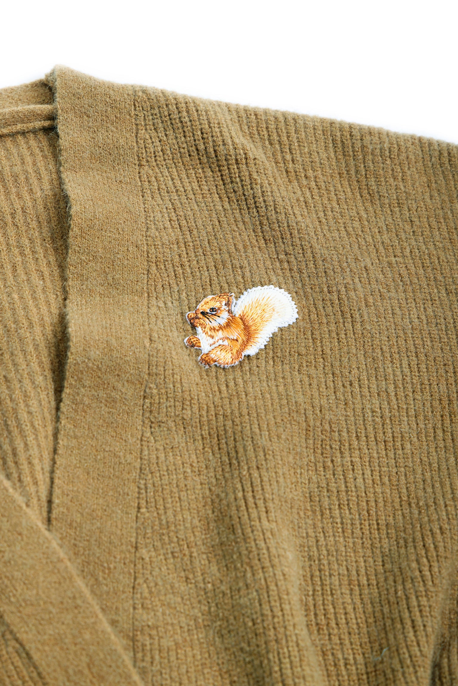 Autumn Squirrel Wrap Cardigan (Olive Brown)