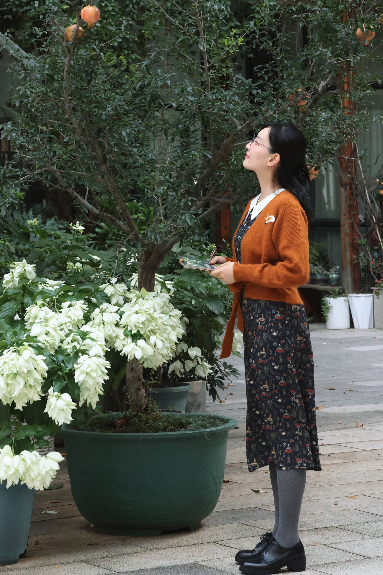 Autumn Squirrel Wrap Cardigan (Pumpkin)