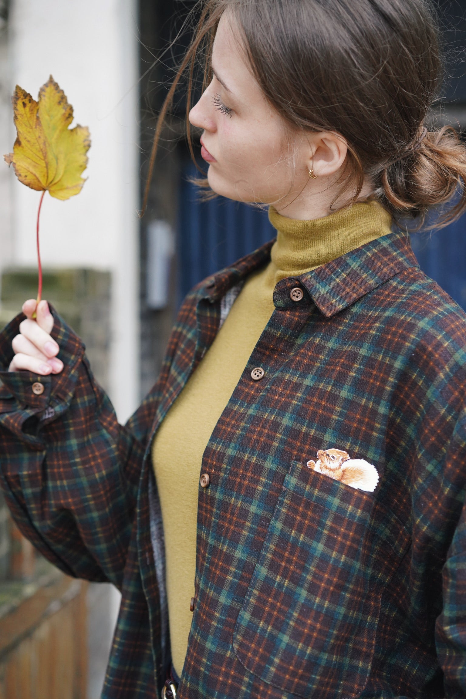 Woodland Boyfriend Oversized Shirt (Green Brown)
