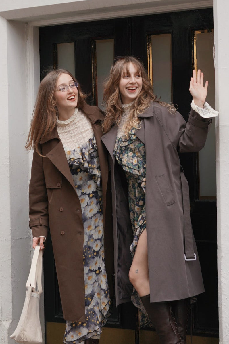 Baker Cat Trench Coat with scarf (London Grey)