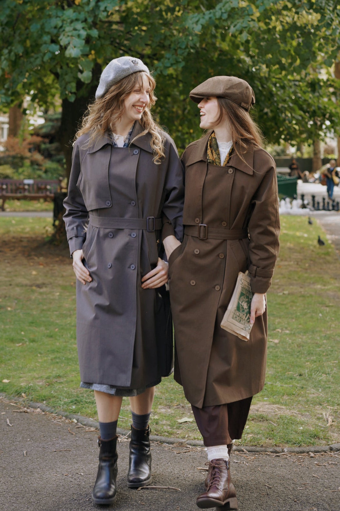 Baker Cat Trench Coat with scarf (London Grey)