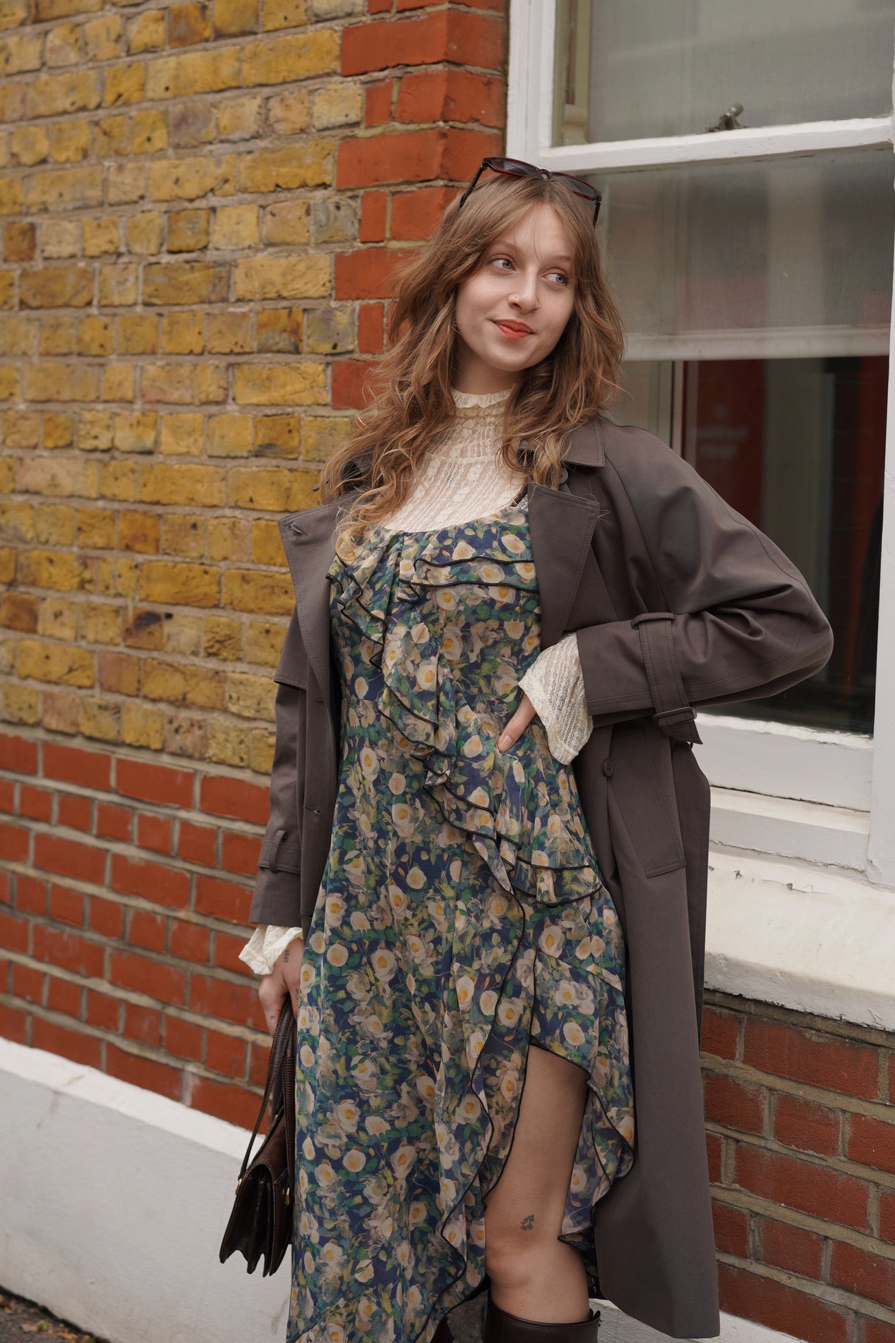 Baker Cat Trench Coat with scarf (London Grey)
