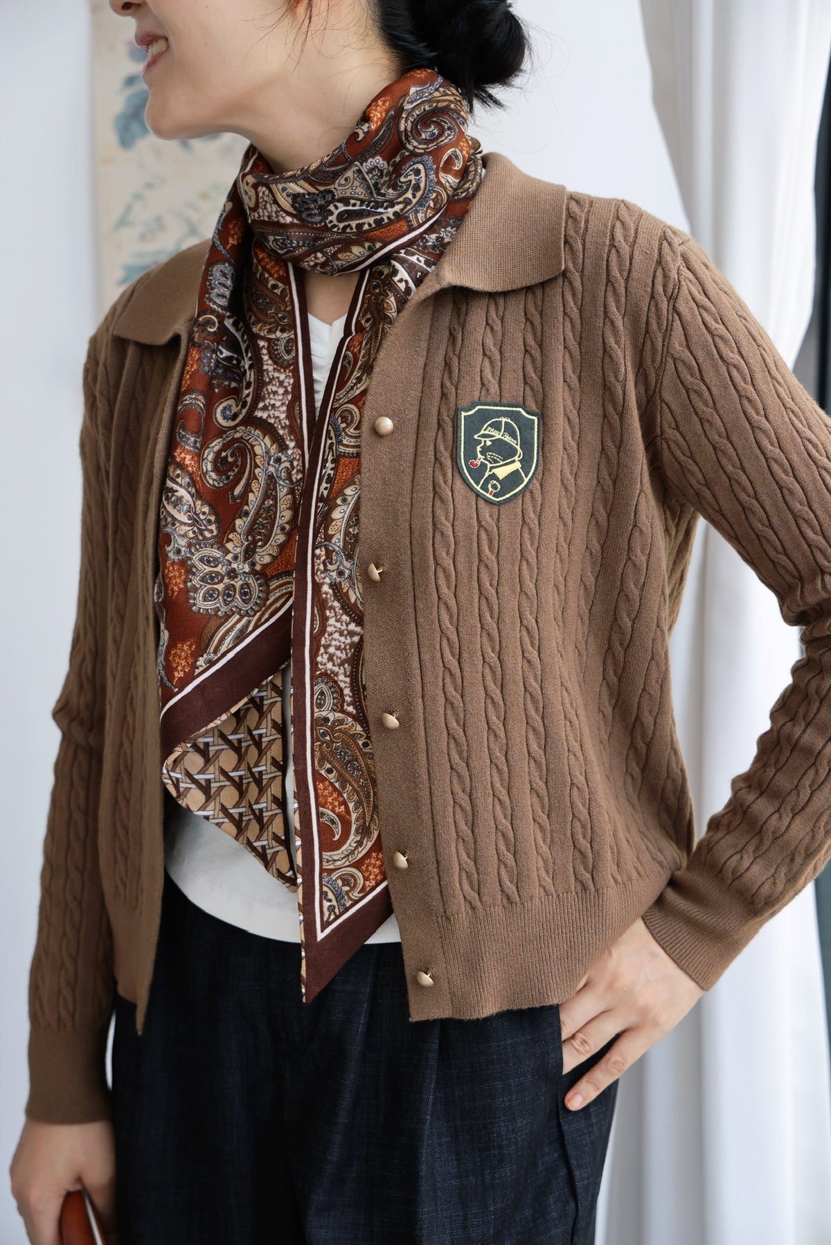 Baker Street Cat Cardigan & Scarf Set