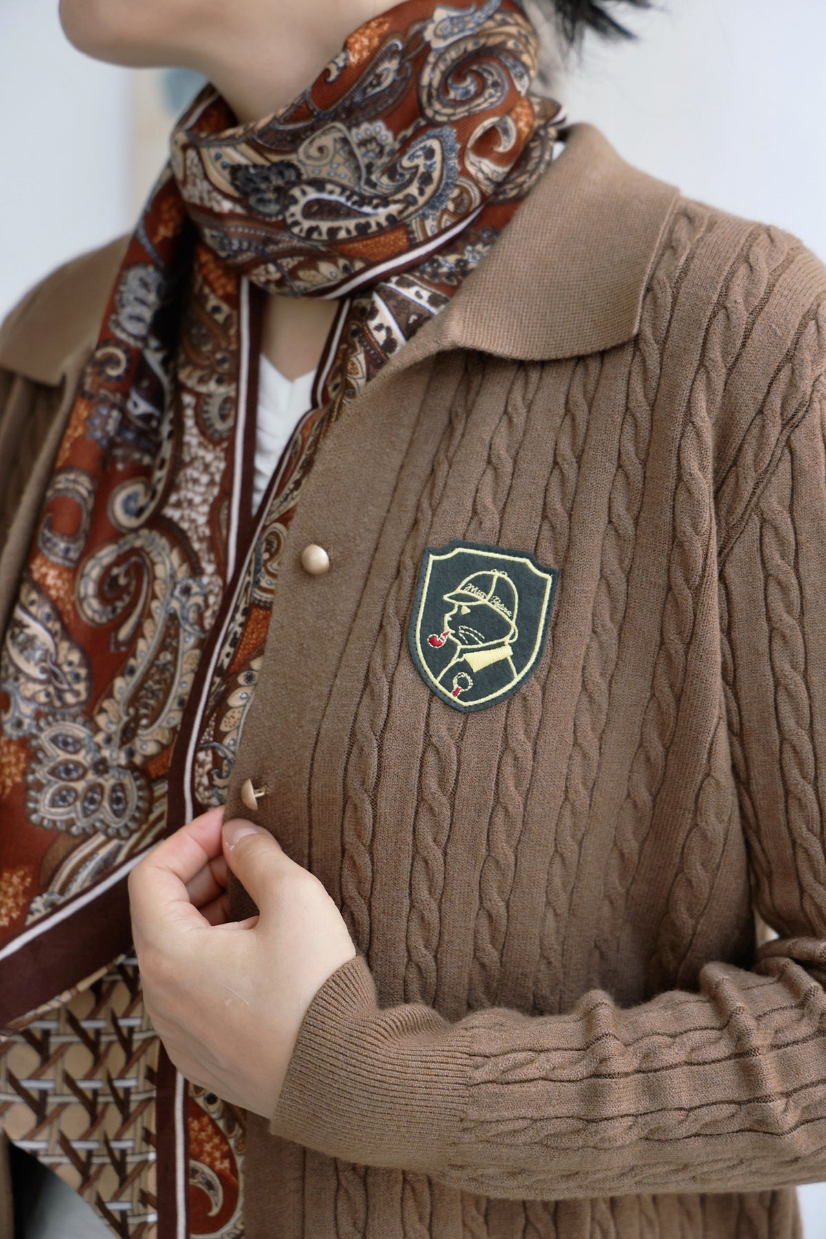 Baker Street Cat Cardigan & Scarf Set