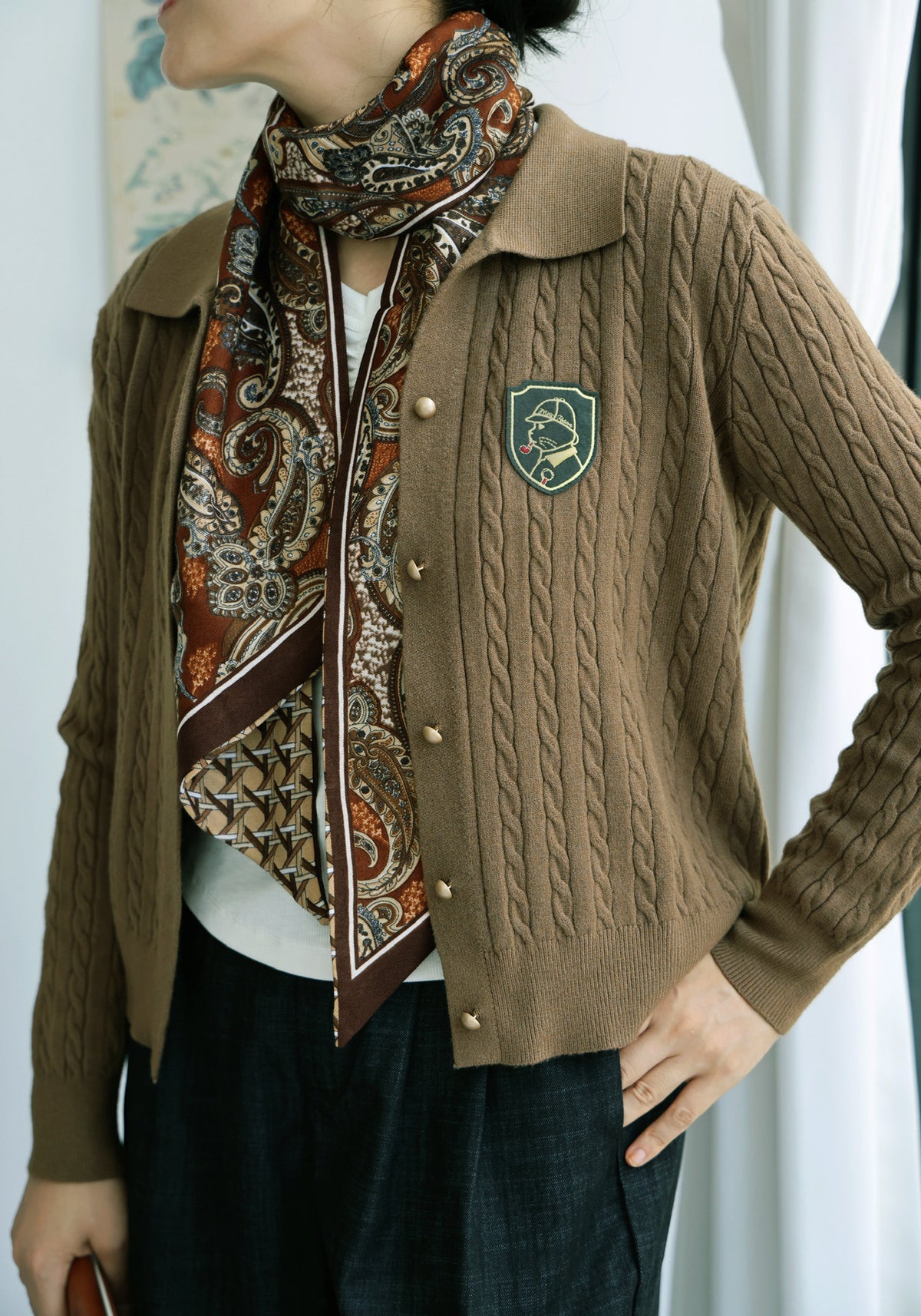 Baker Street Cat Cardigan & Scarf Set