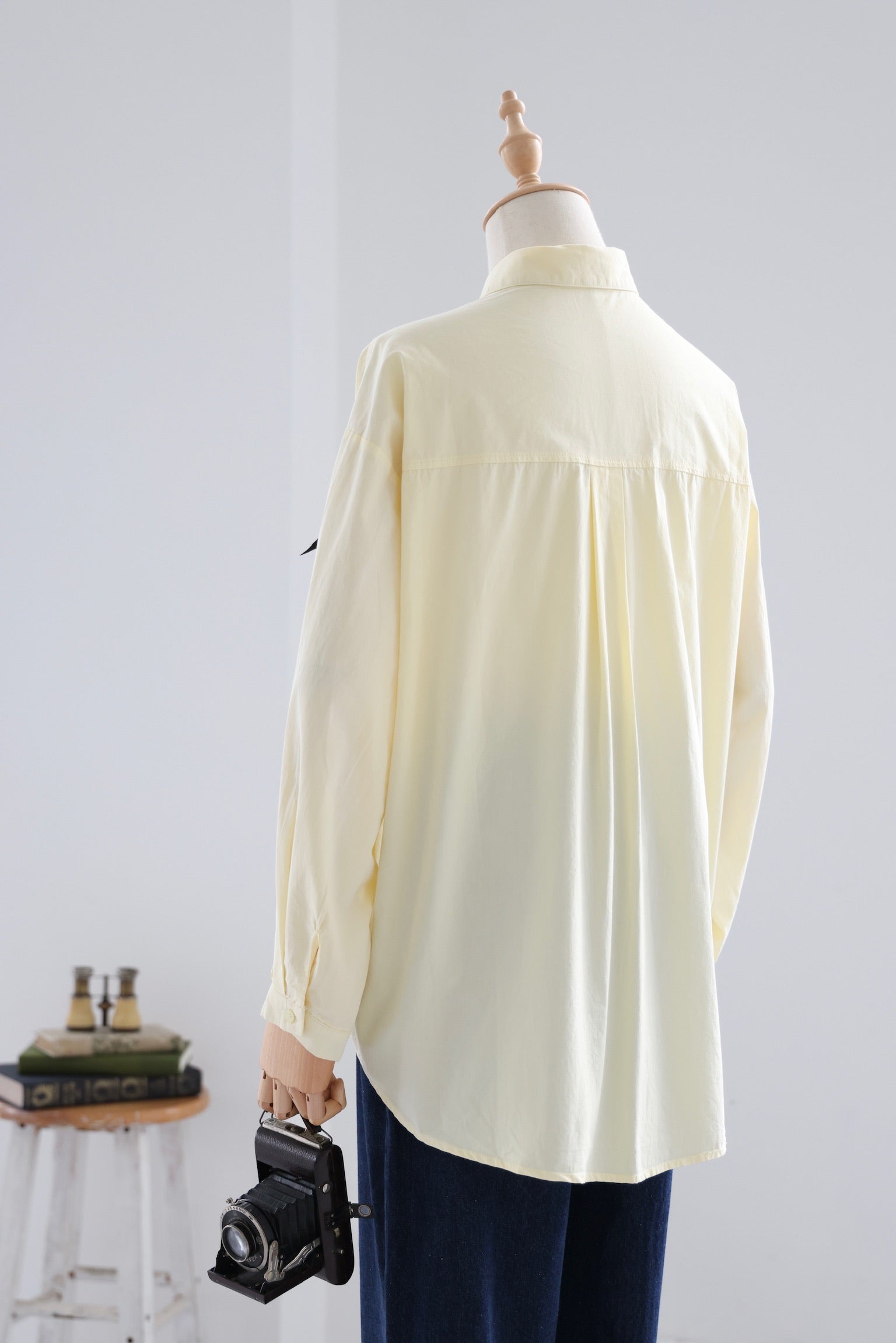 Bat Cat Cotton Shirt (Custard Yellow)