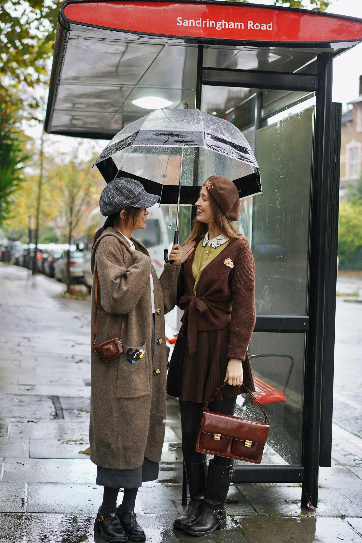 Bibliocat Hoodie Oversized Knit Coat