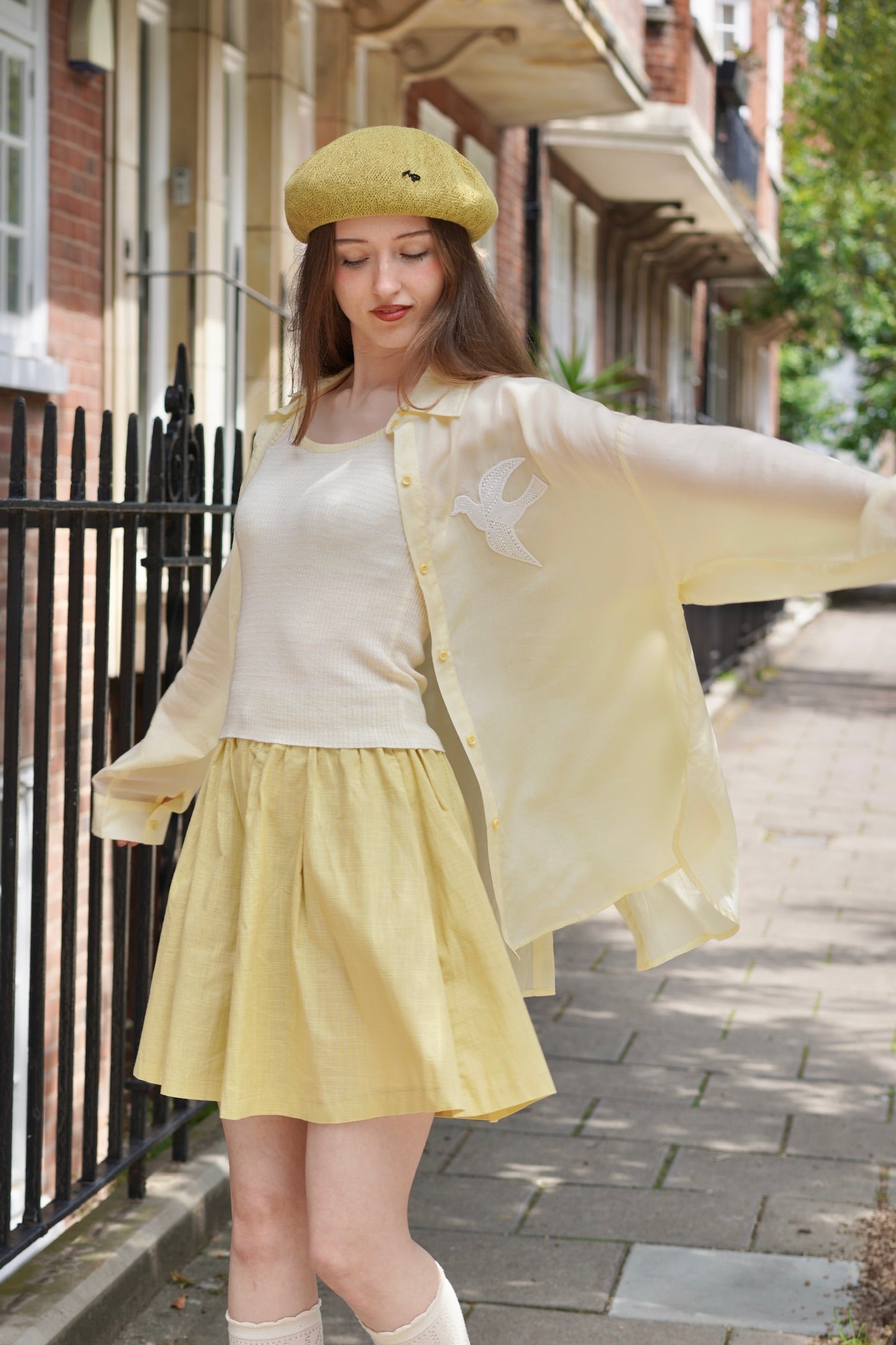 Summer Braid Beret (Pastel Green)