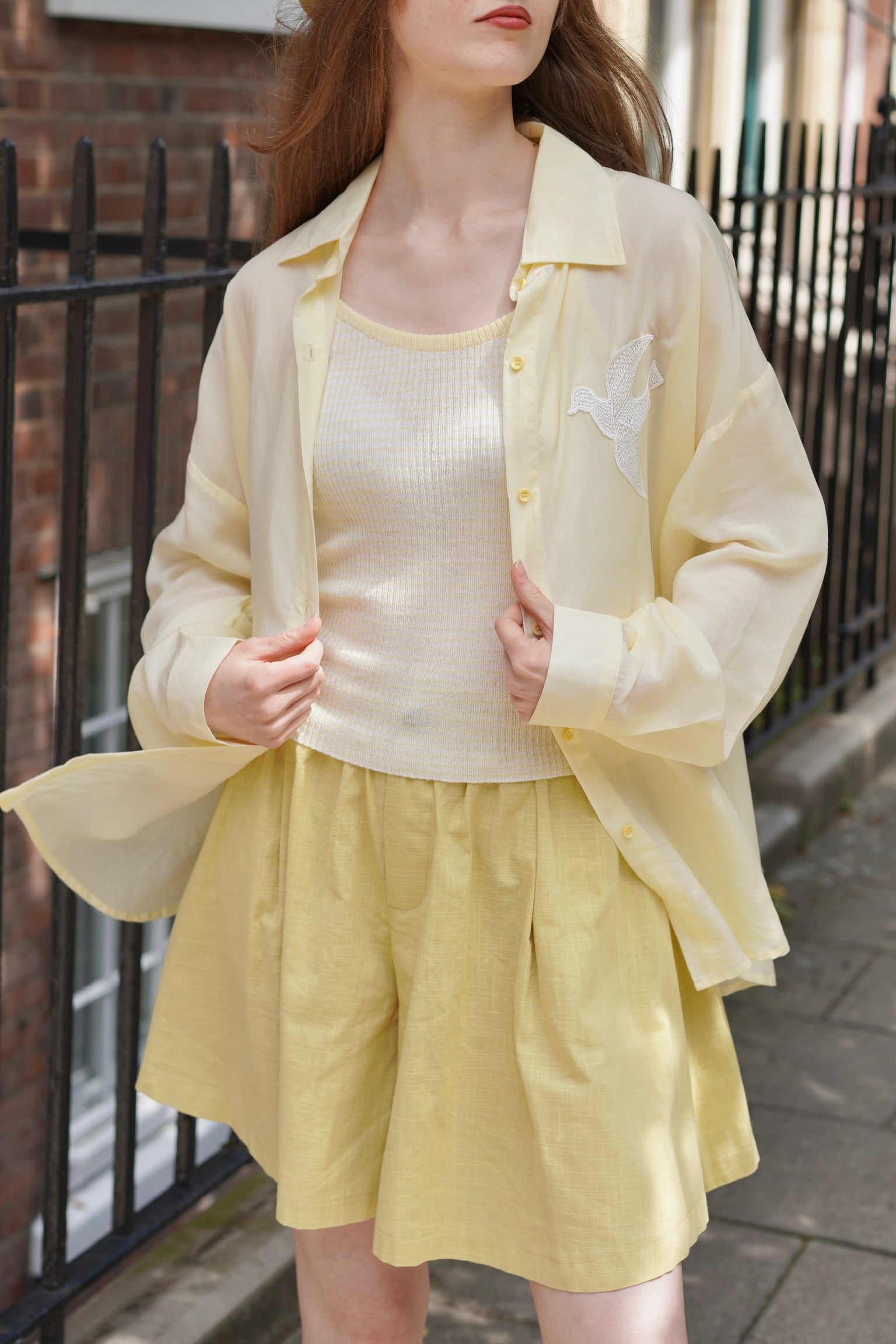 Birdsong Lyocell Shirt Set (Butter Yellow)