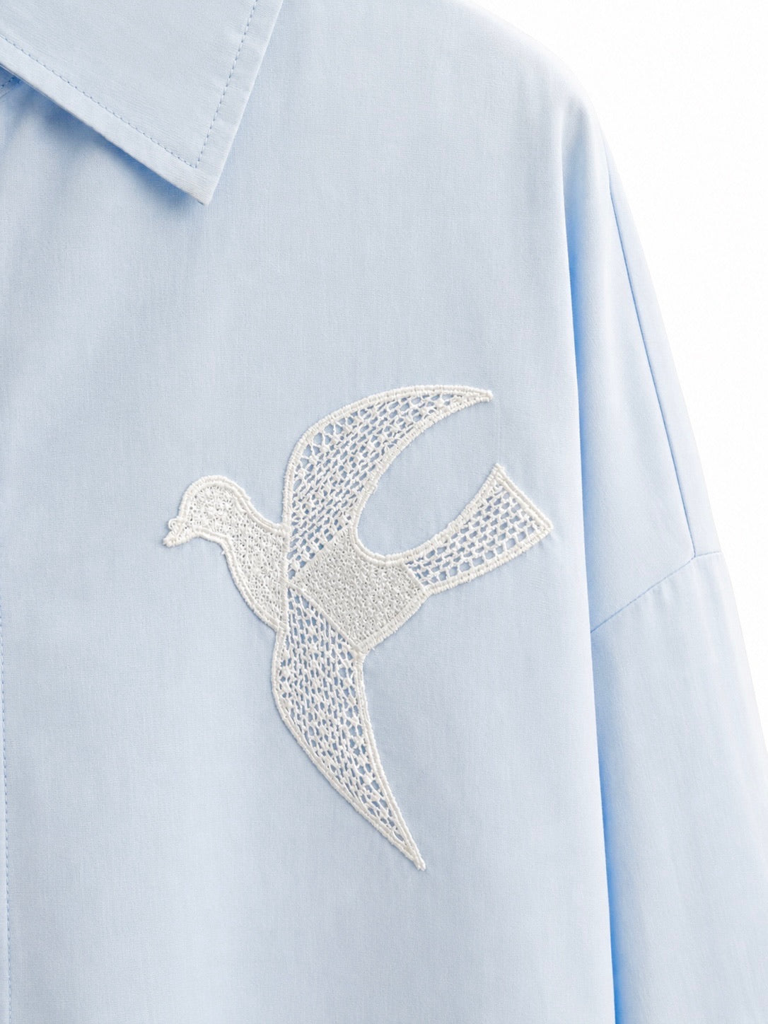 Birdsong Lyocell Shirt Set (Pastel Blue)