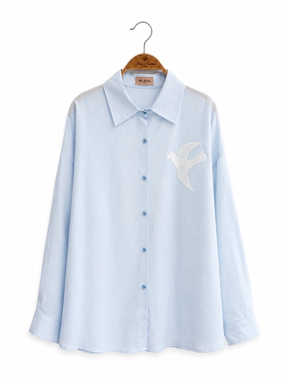 Birdsong Lyocell Shirt Set (Pastel Blue)