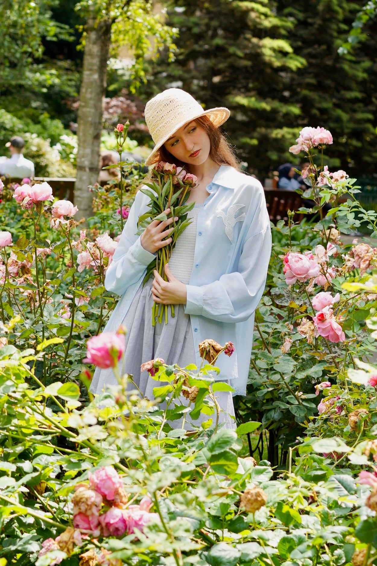 Birdsong Lyocell Shirt Set (Pastel Blue)
