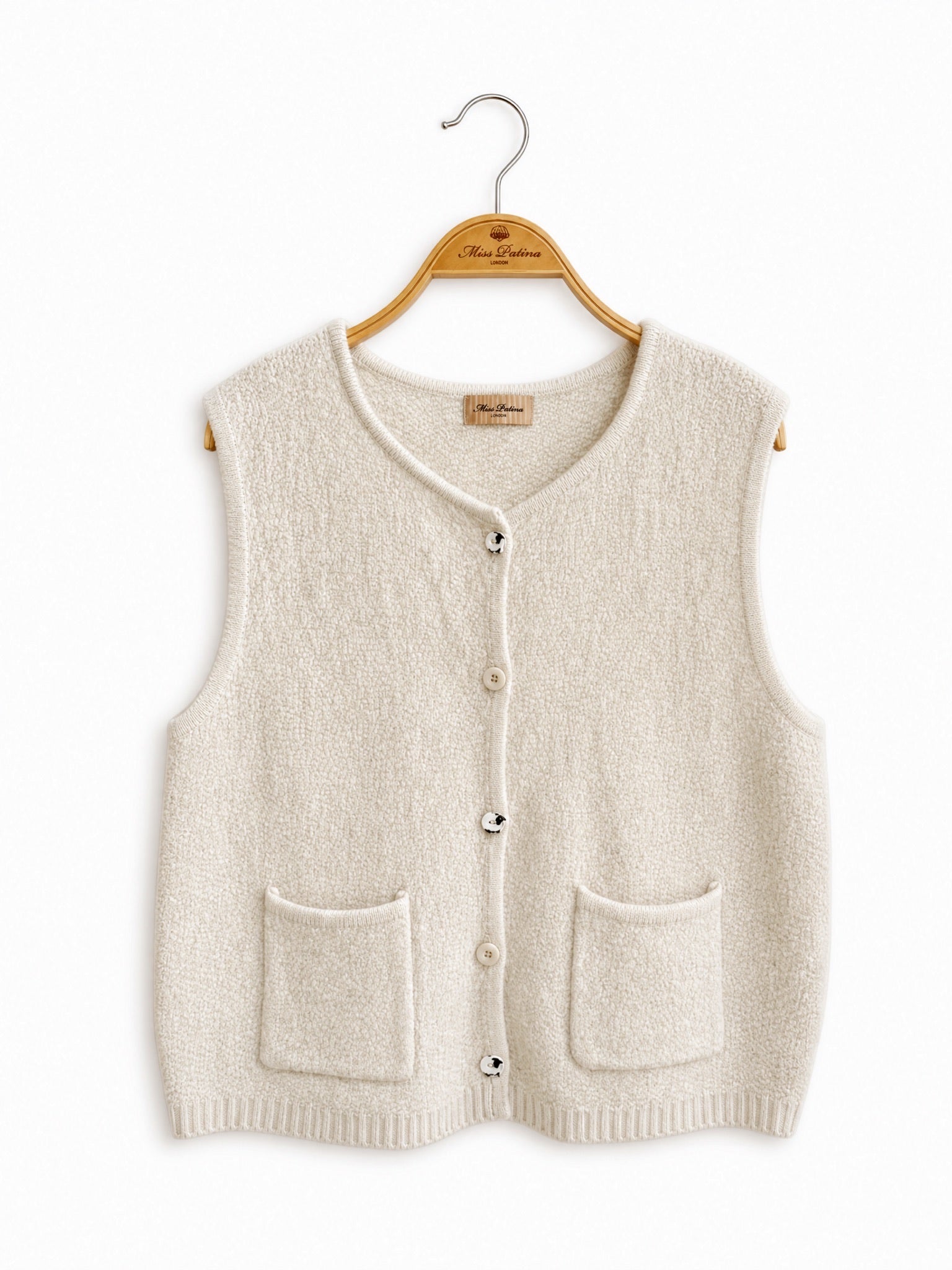 Black Sheep Cottage Vest (Oatmeal)