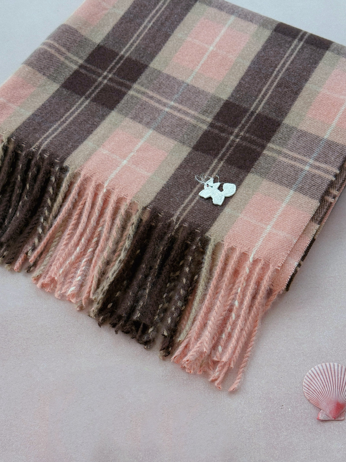 Blush Kitty Tartan Scarf