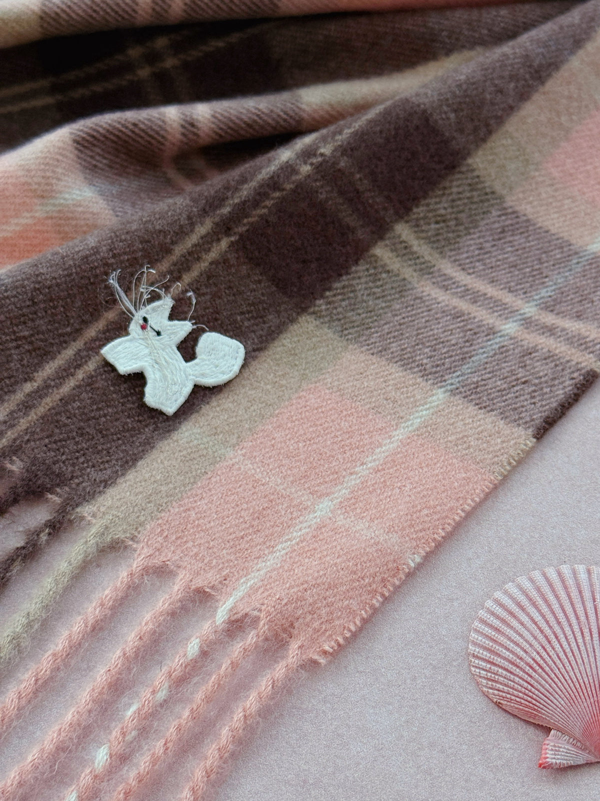 Blush Kitty Tartan Scarf