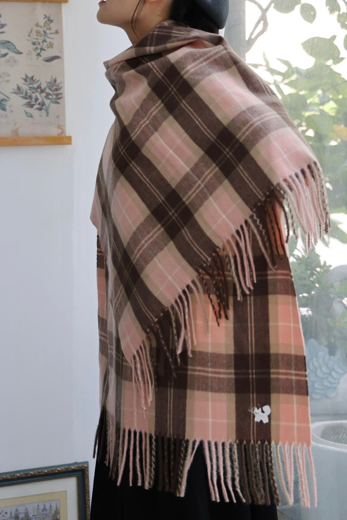 Blush Kitty Tartan Scarf