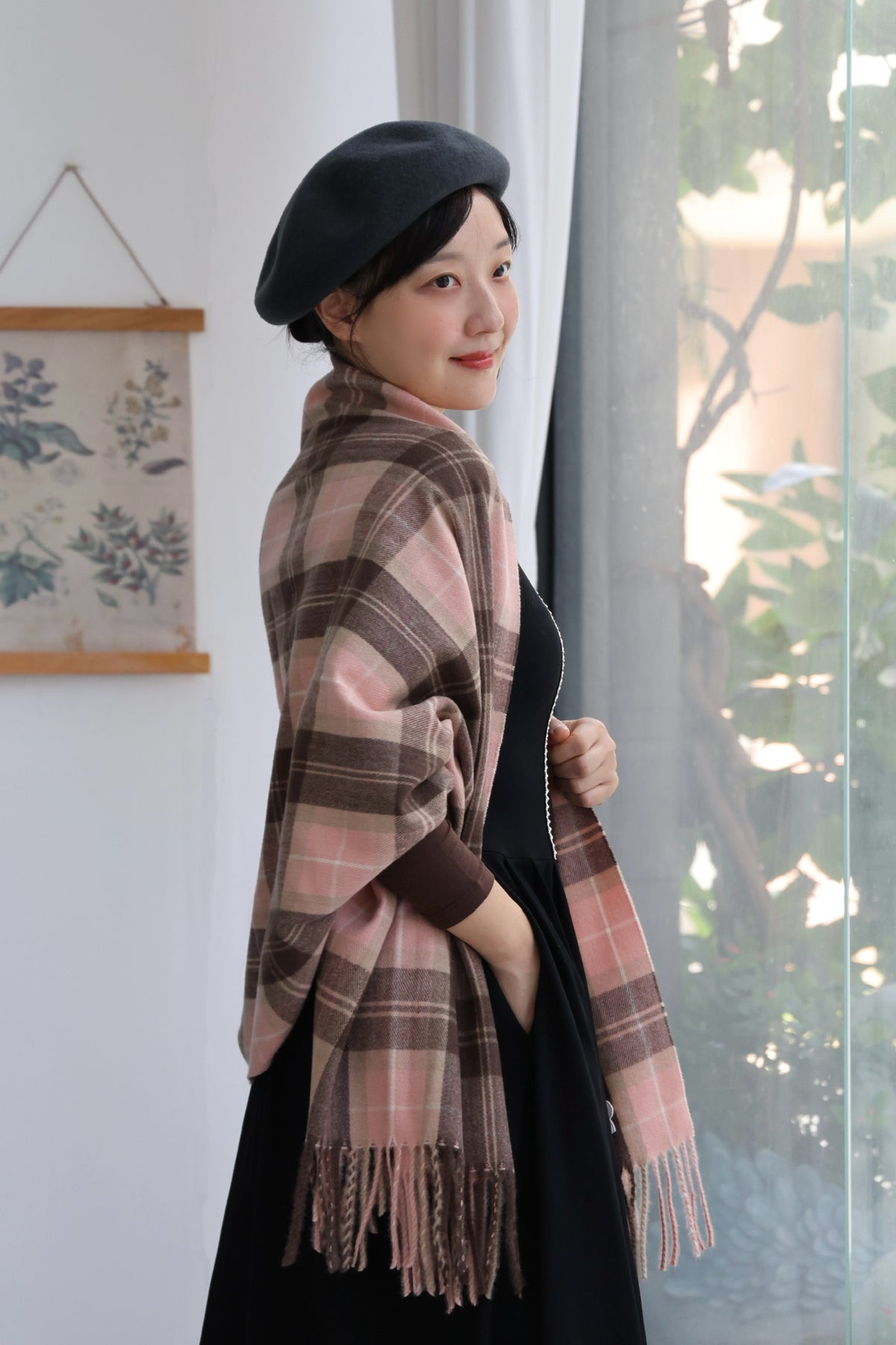 Blush Kitty Tartan Scarf