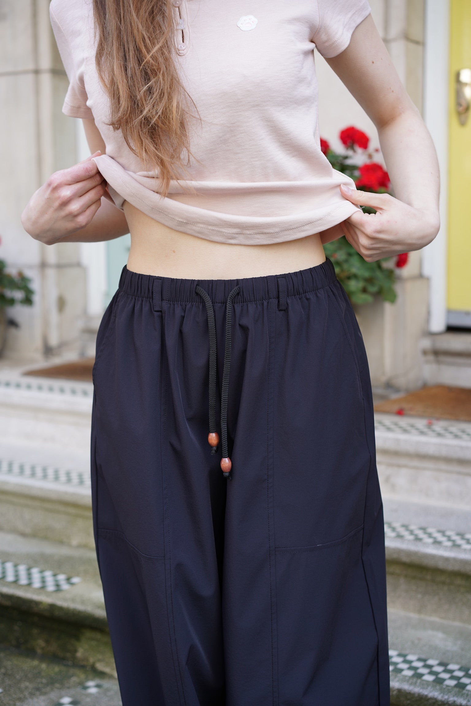 Breeze Runner Wide-Leg Pants (Black)