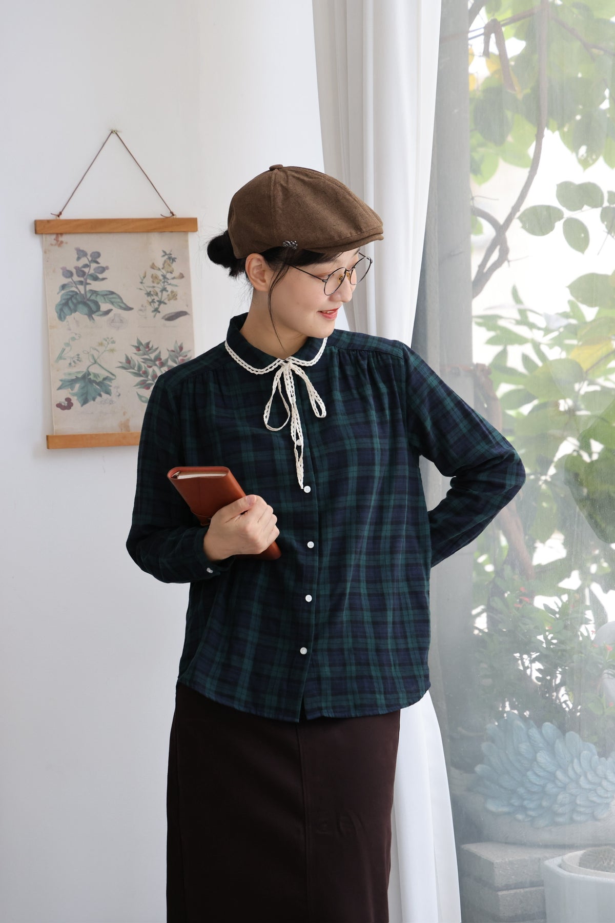 Briony Tartan Cotton Blouse