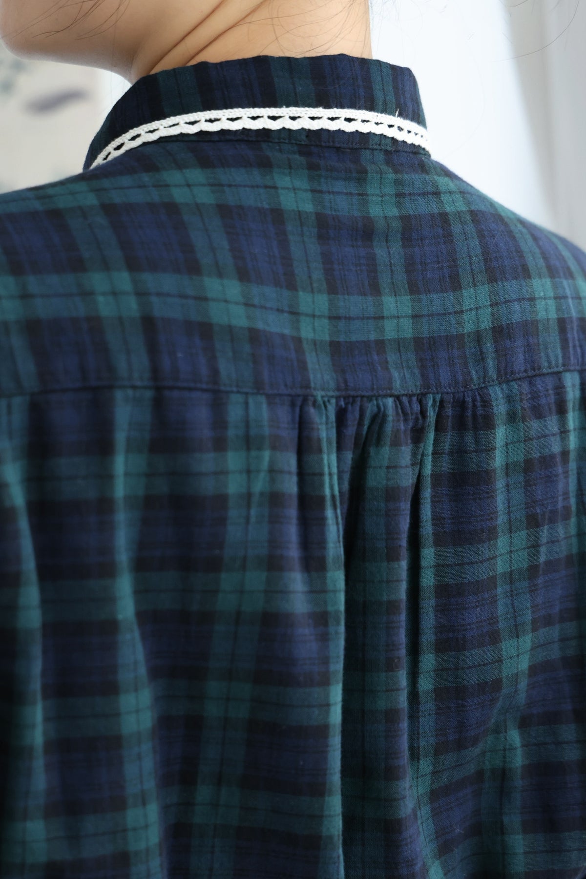 Briony Tartan Cotton Blouse