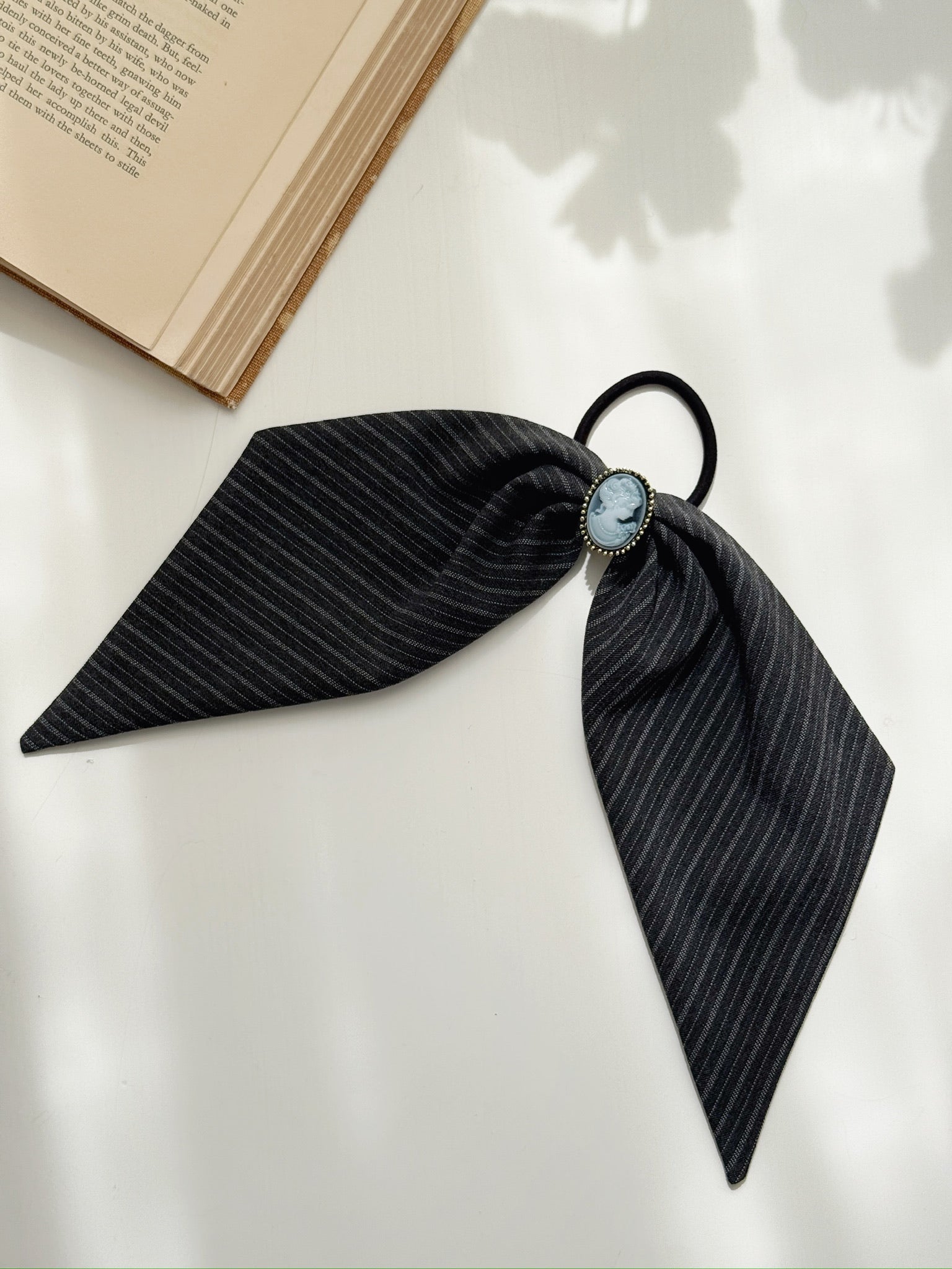 Cameo Study Bow Hair Tie