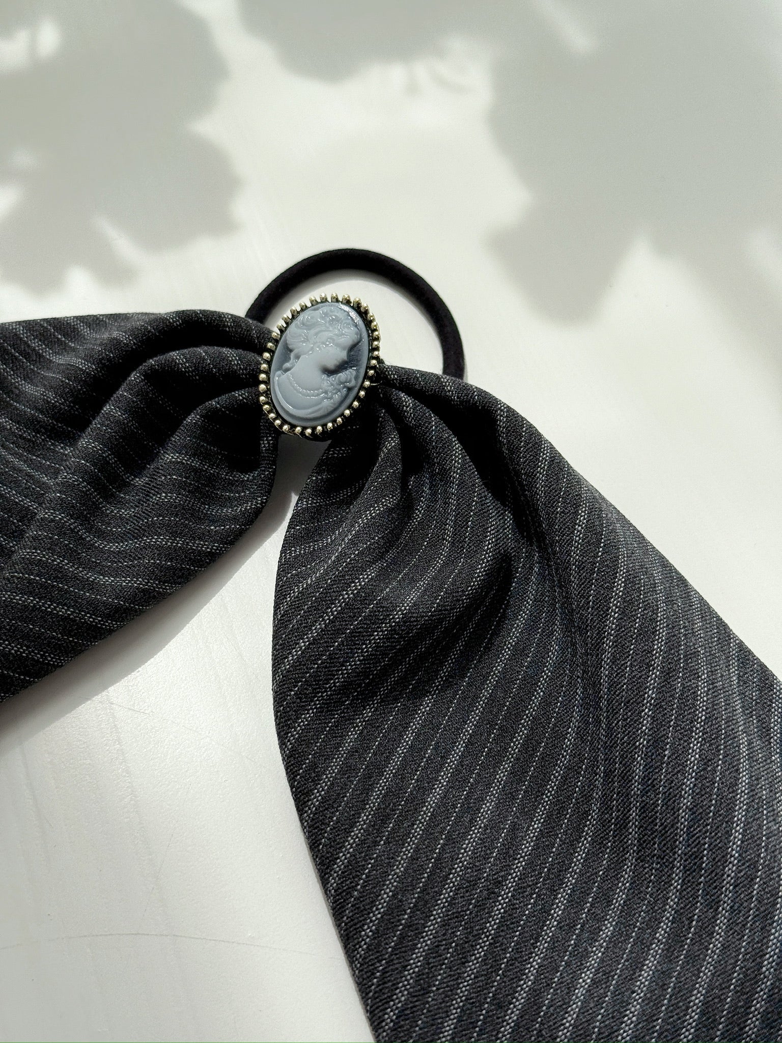Cameo Study Bow Hair Tie