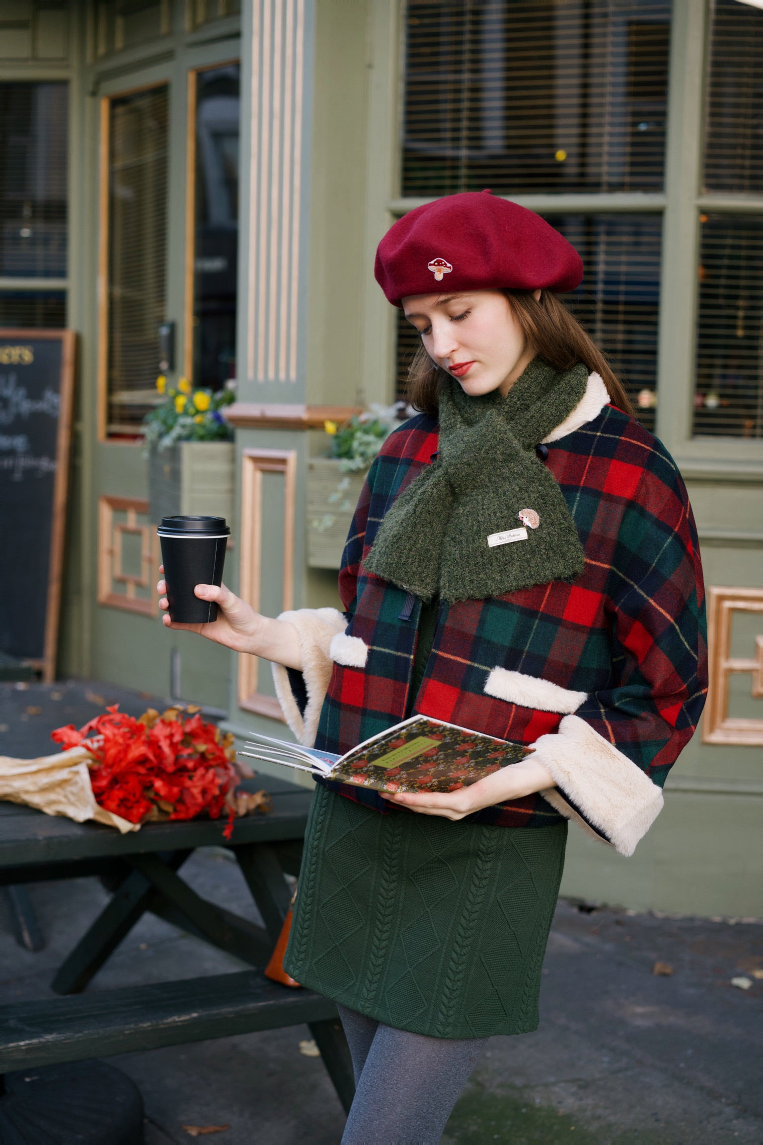 Dolly Wooly Tartan Cape - Main Image