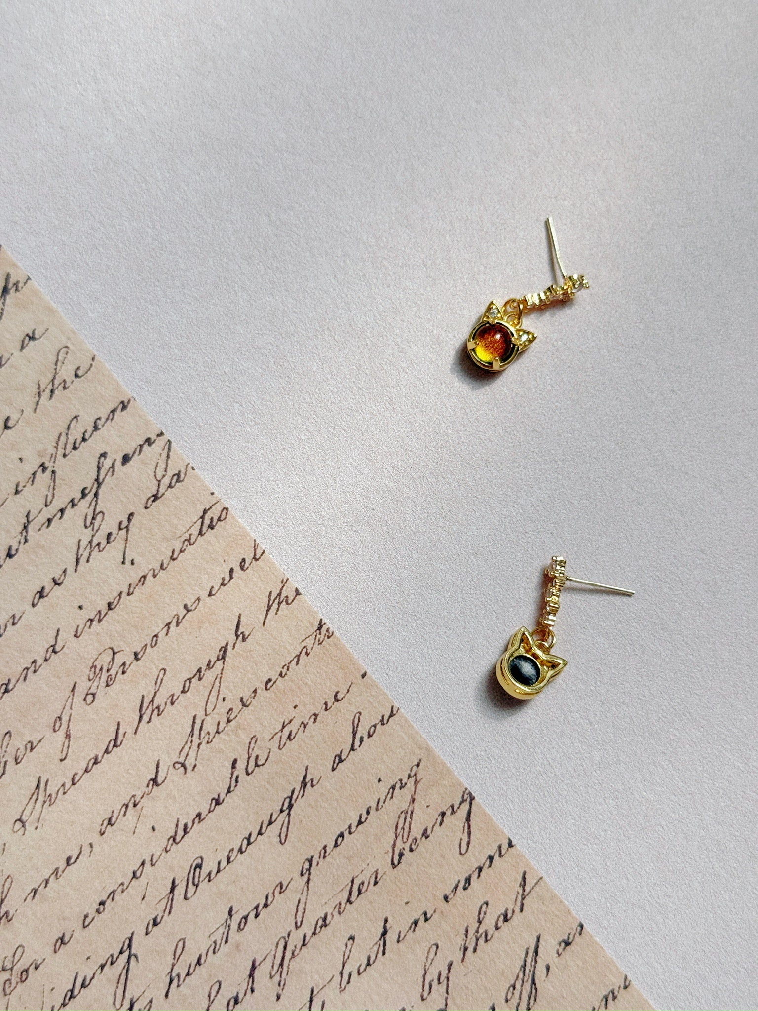 Cat Eye Kitten Earrings