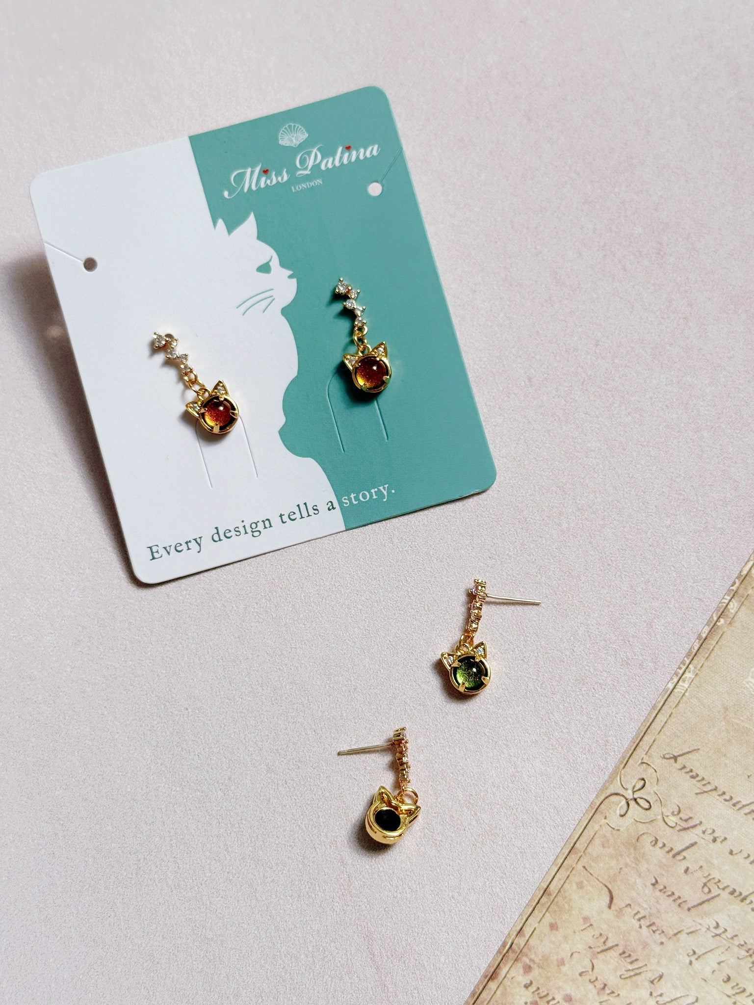 Cat Eye Kitten Earrings