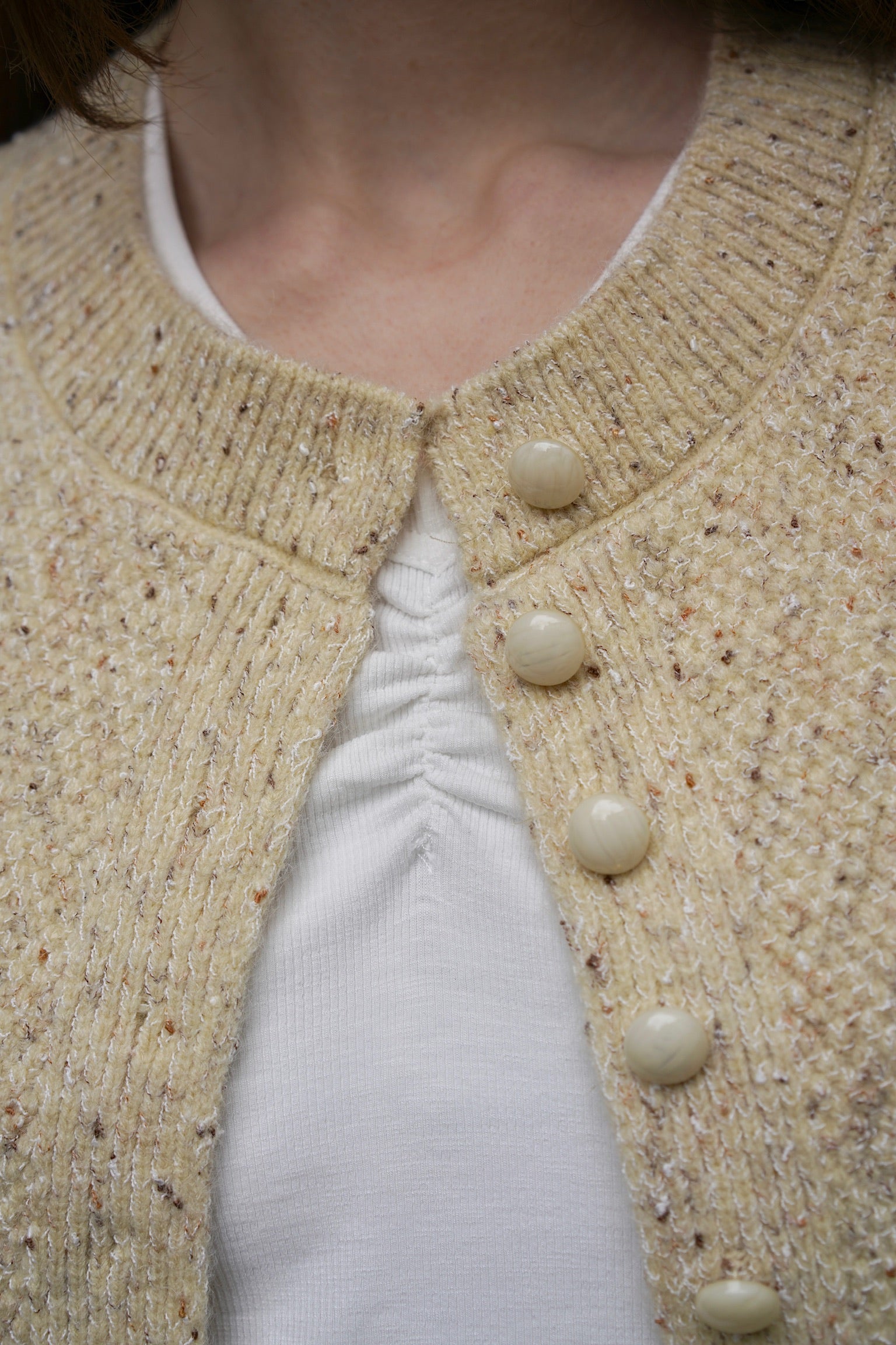 Vanilla Cream Hedgehog Cardigan (Butter)
