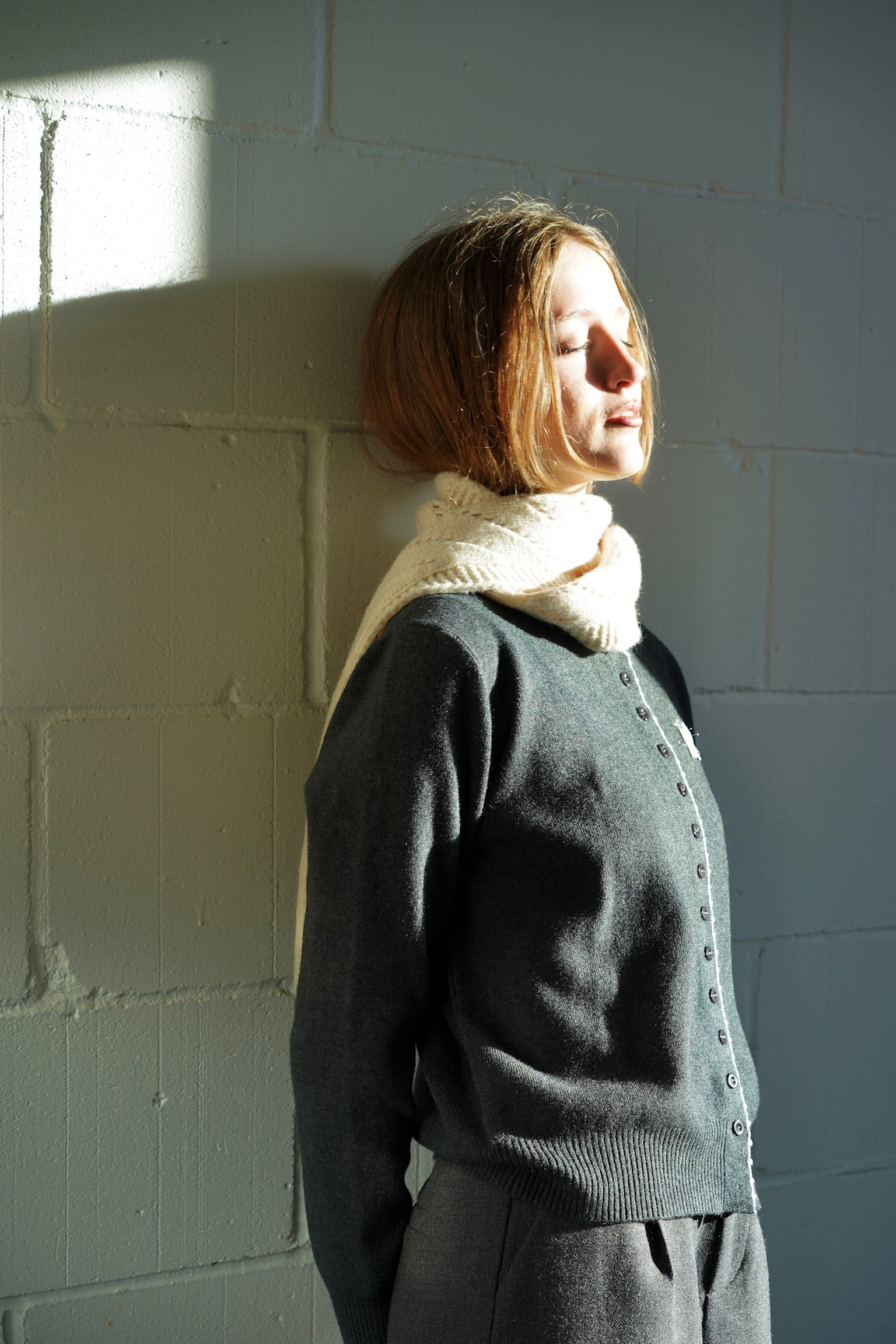 Cat Roll Scarf (Cream)