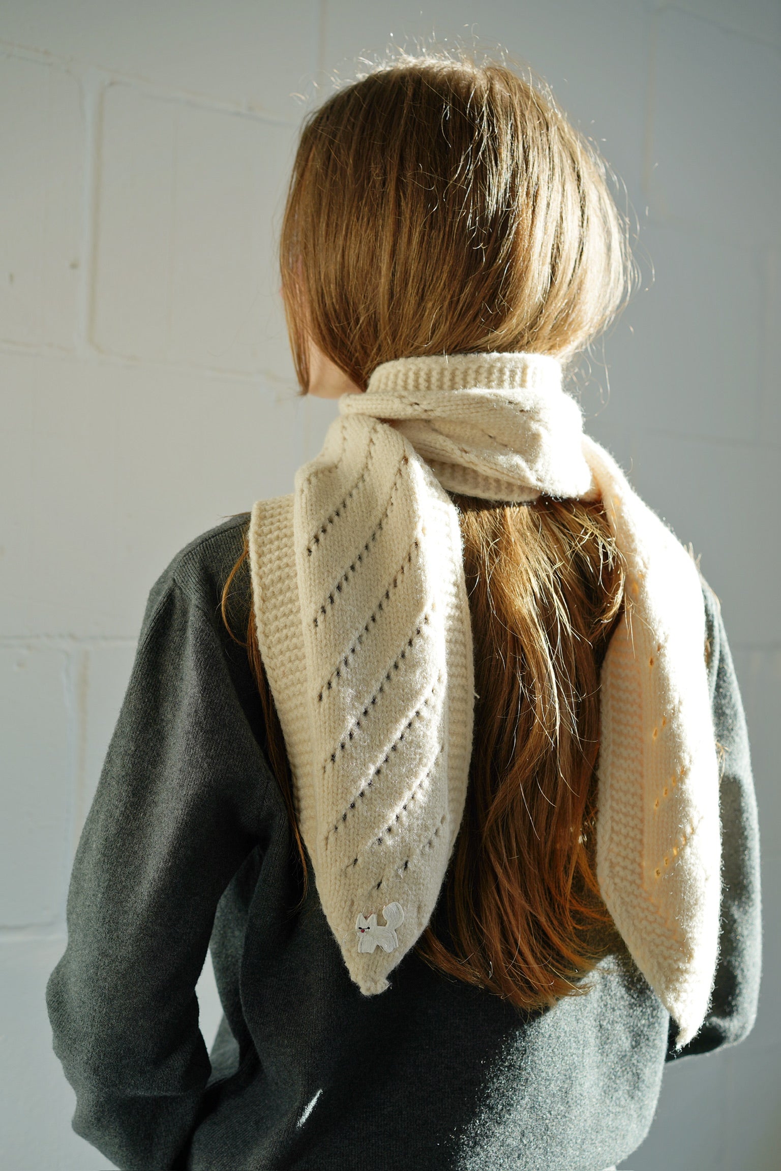 Cat Roll Scarf (Cream)