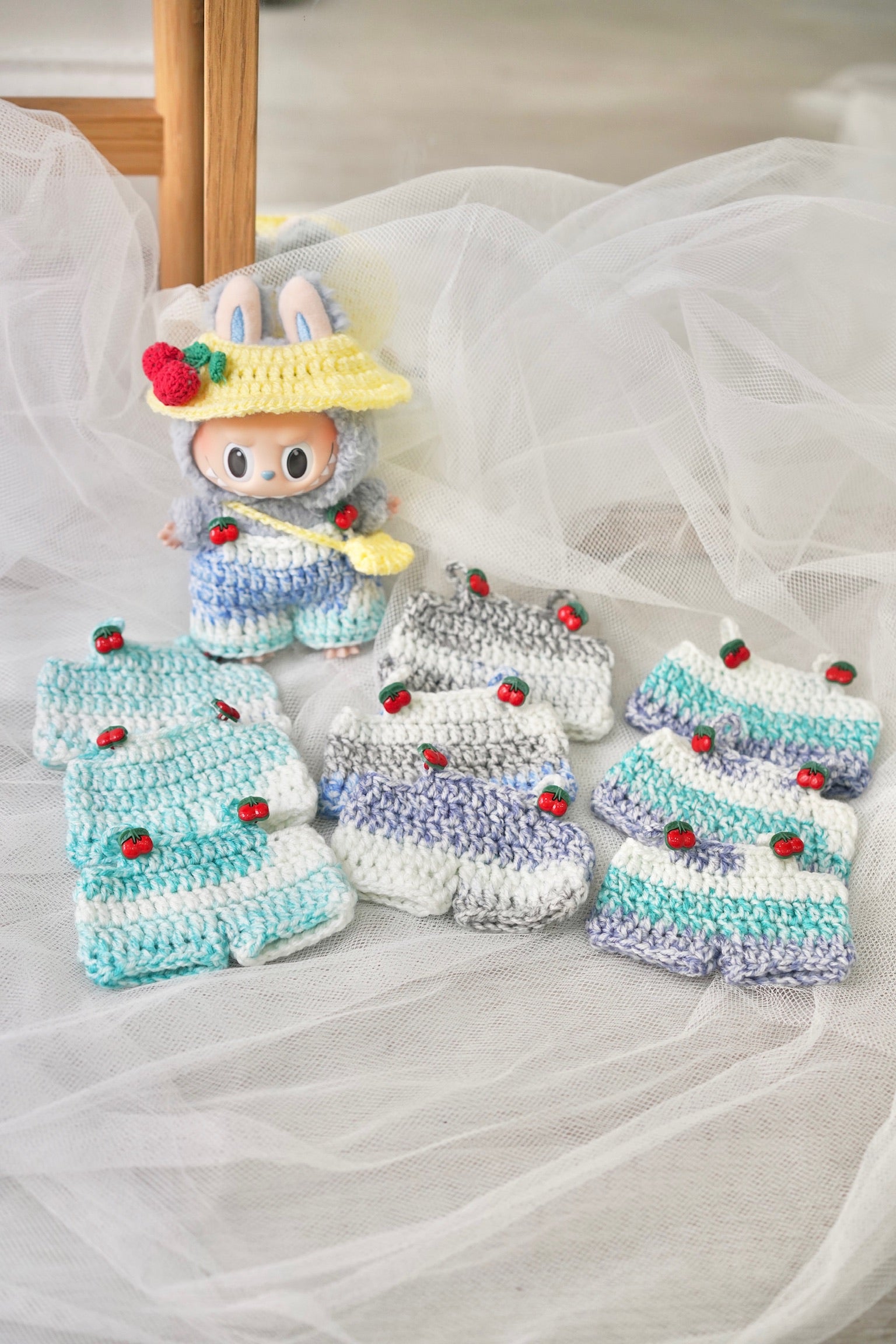 Cherry Crochet Dungarees