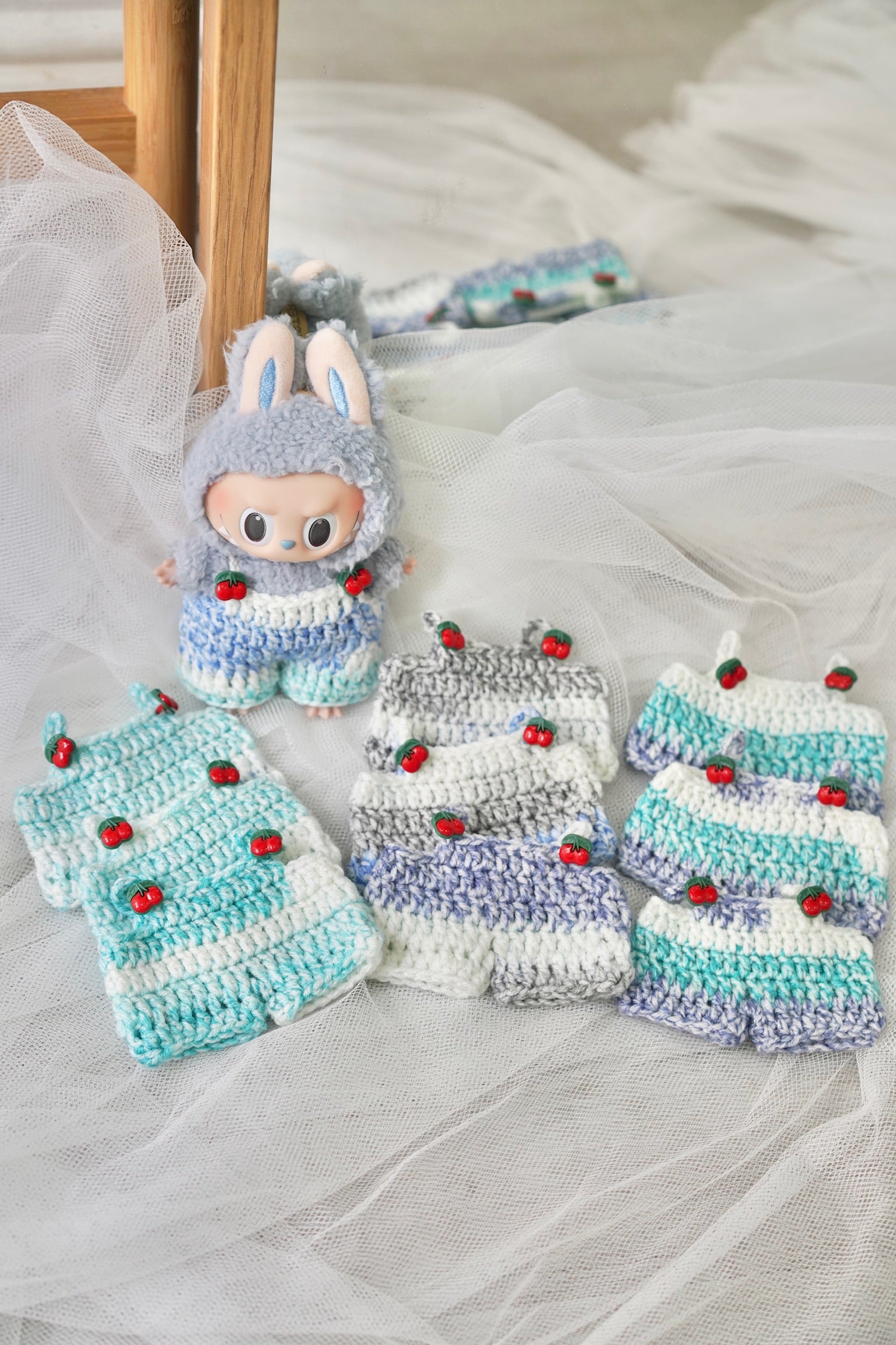 Cherry Crochet Dungarees