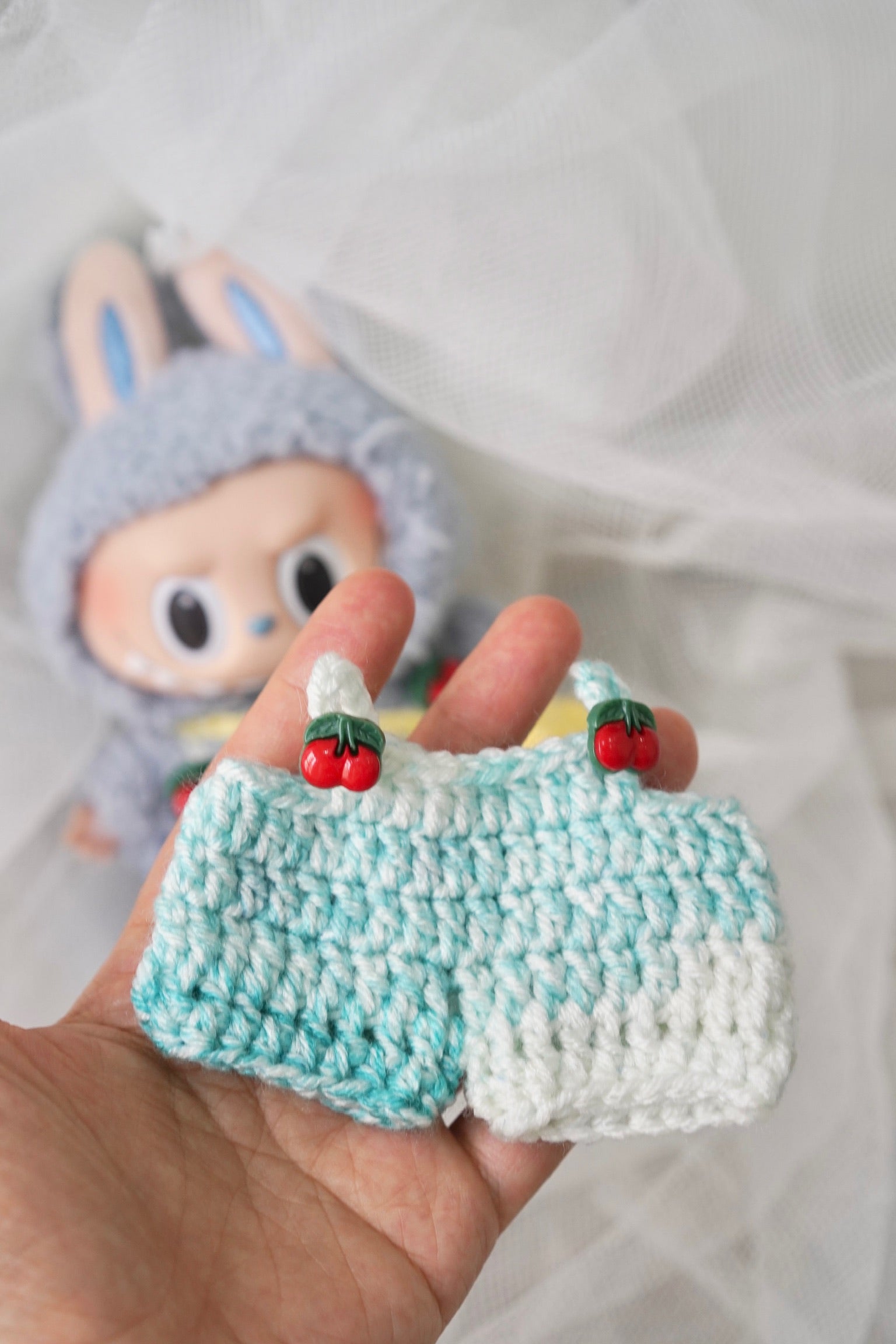 Cherry Crochet Dungarees
