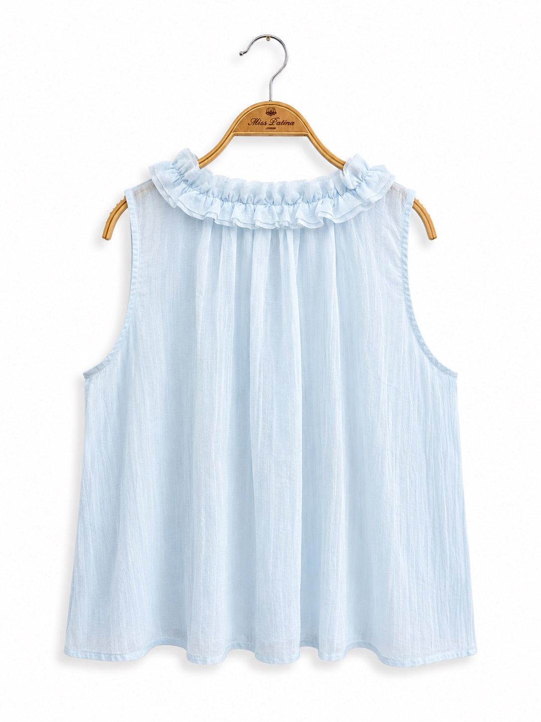 Cherry Ruffle Dolly Top (Sky Blue)