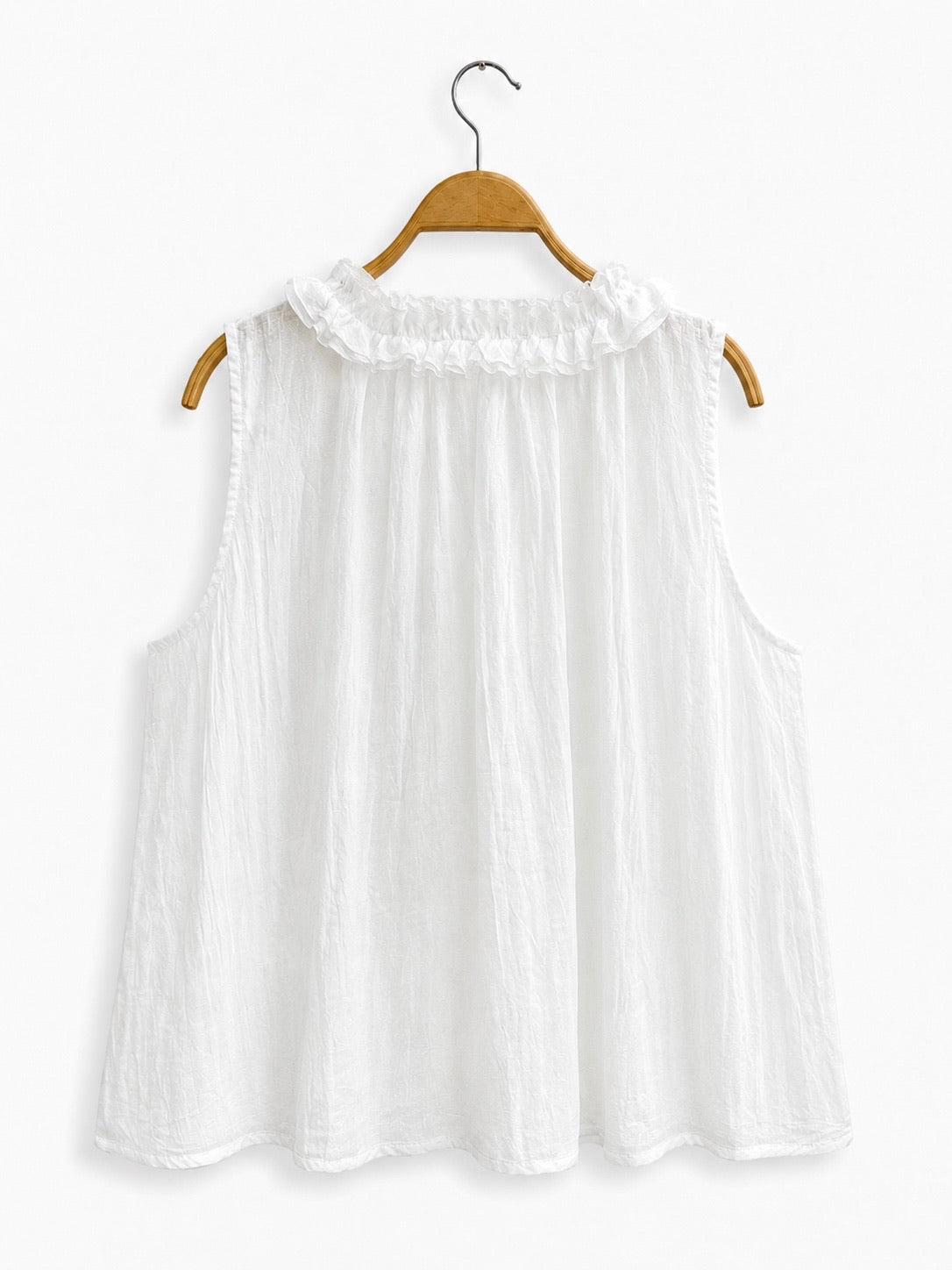 Cherry Ruffle Dolly Top (White)