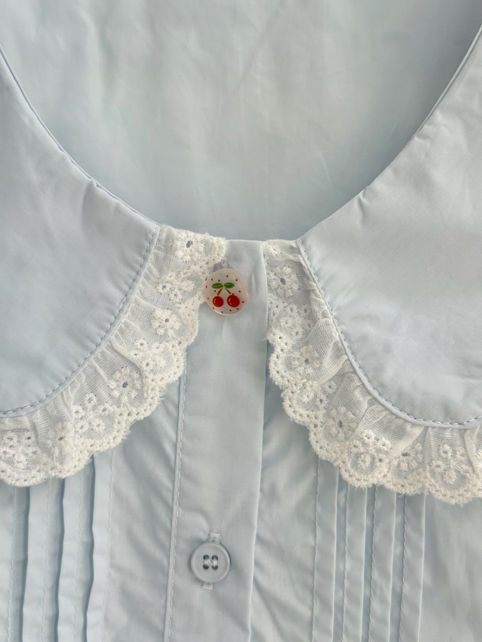 Cherry Wink Doll Blouse (Blue)