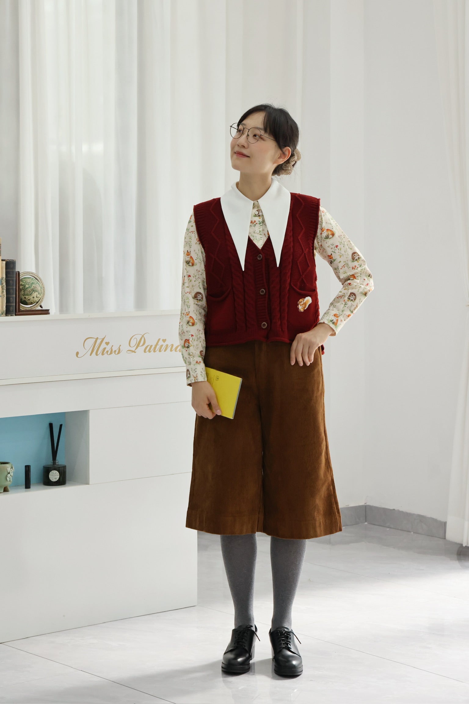 Braced Corduroy Culottes  (Toffee)