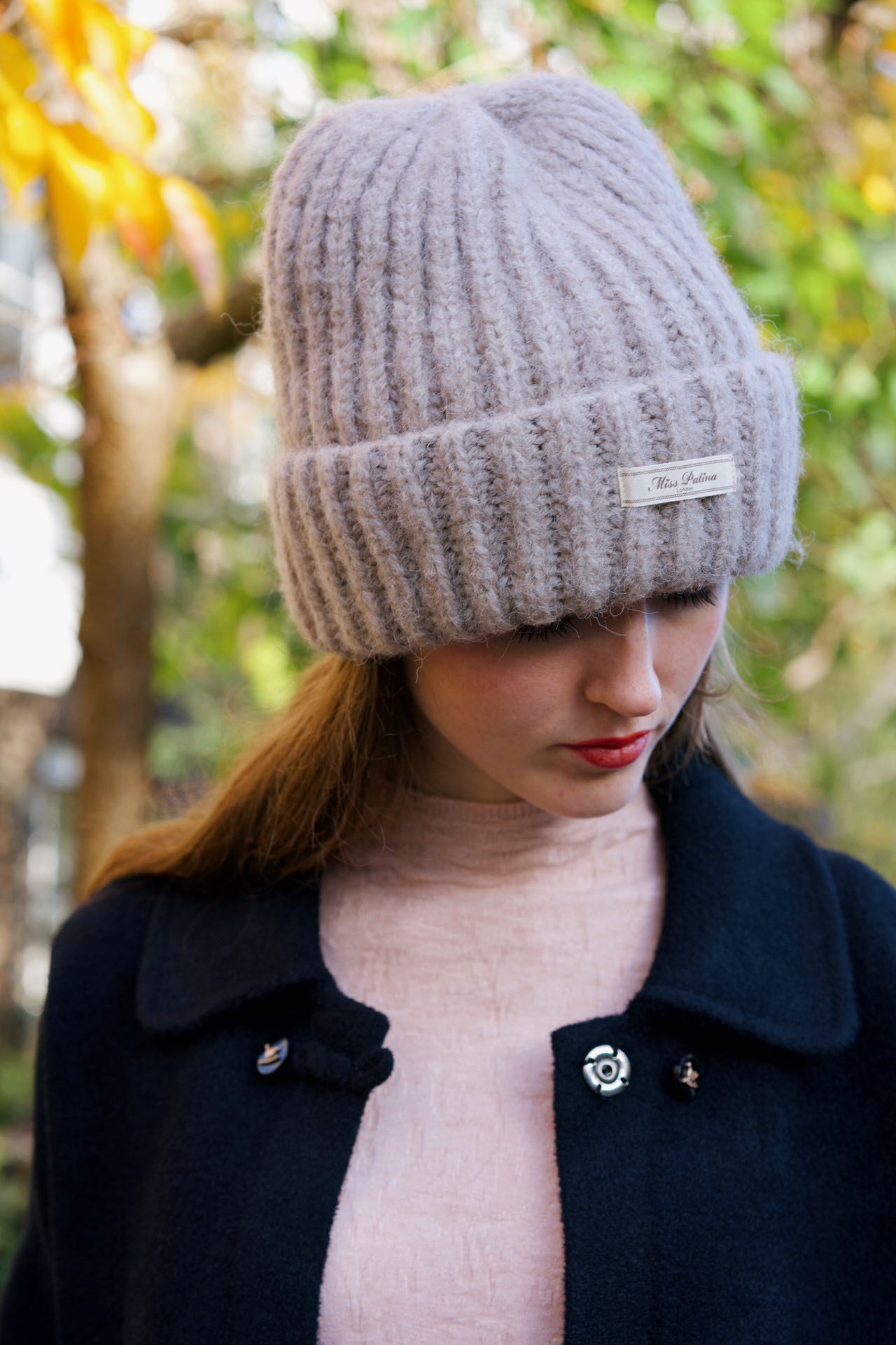 Cosy Cloud Knit Hat ( Light Taupe )