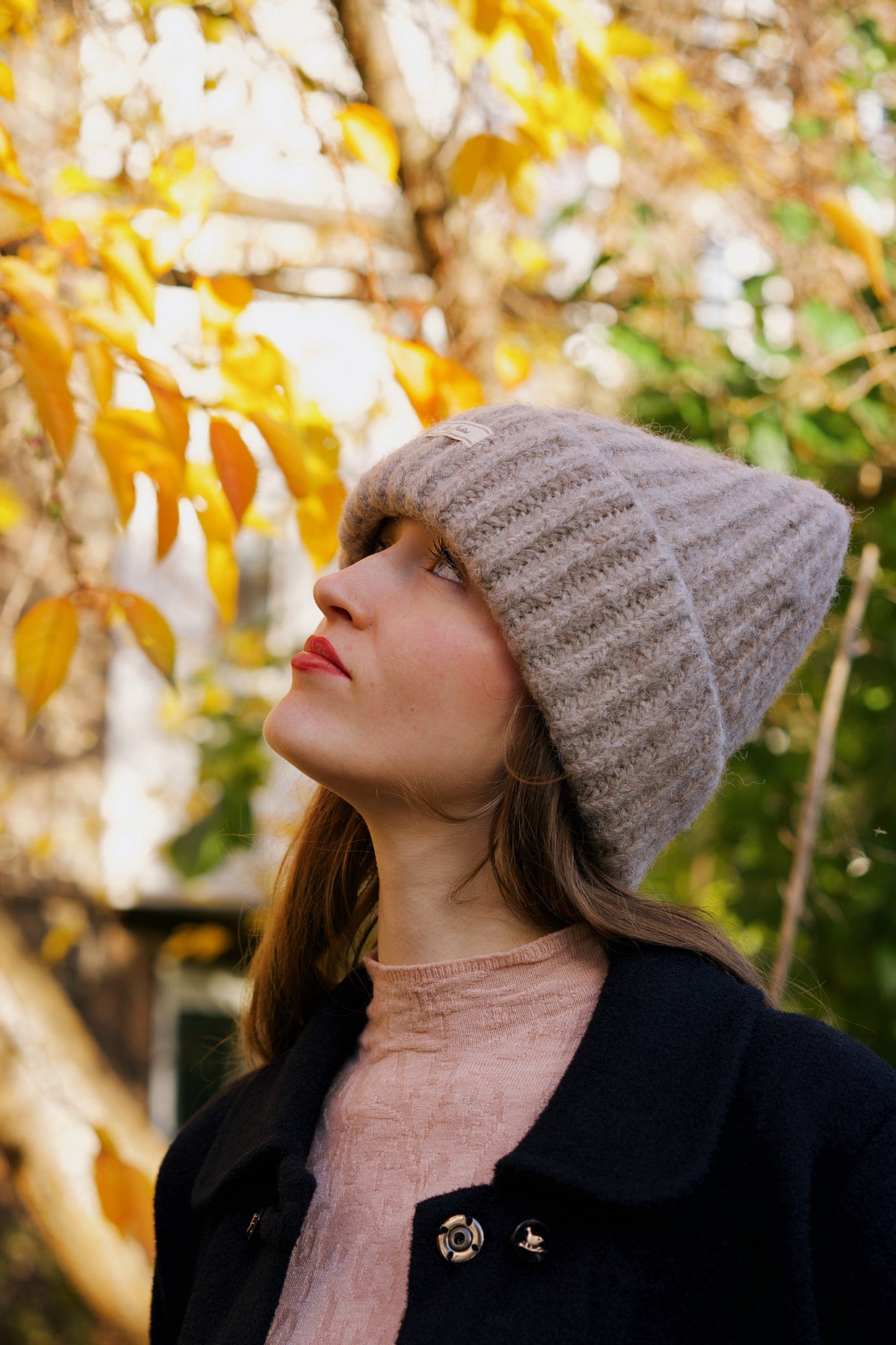 Cosy Cloud Knit Hat ( Light Taupe )