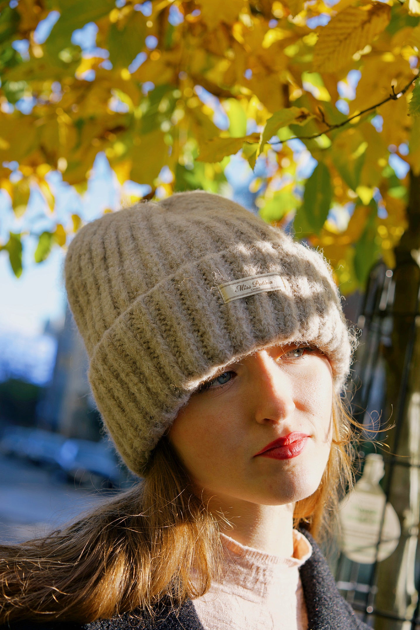 Cosy Cloud Knit Hat ( Light Taupe )