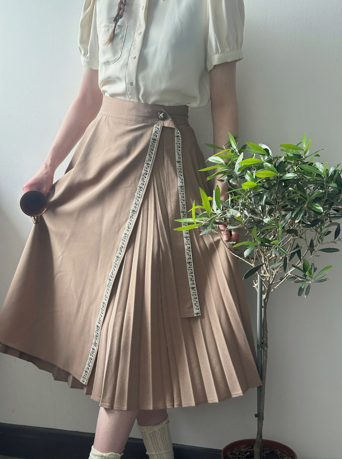 Dancing Asymmetrical Skirt (Warm Taupe)