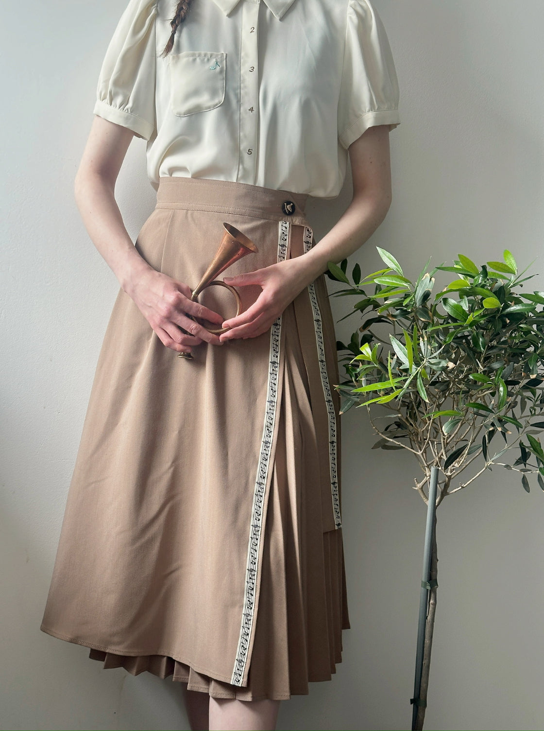 Dancing Asymmetrical Skirt (Warm Taupe)