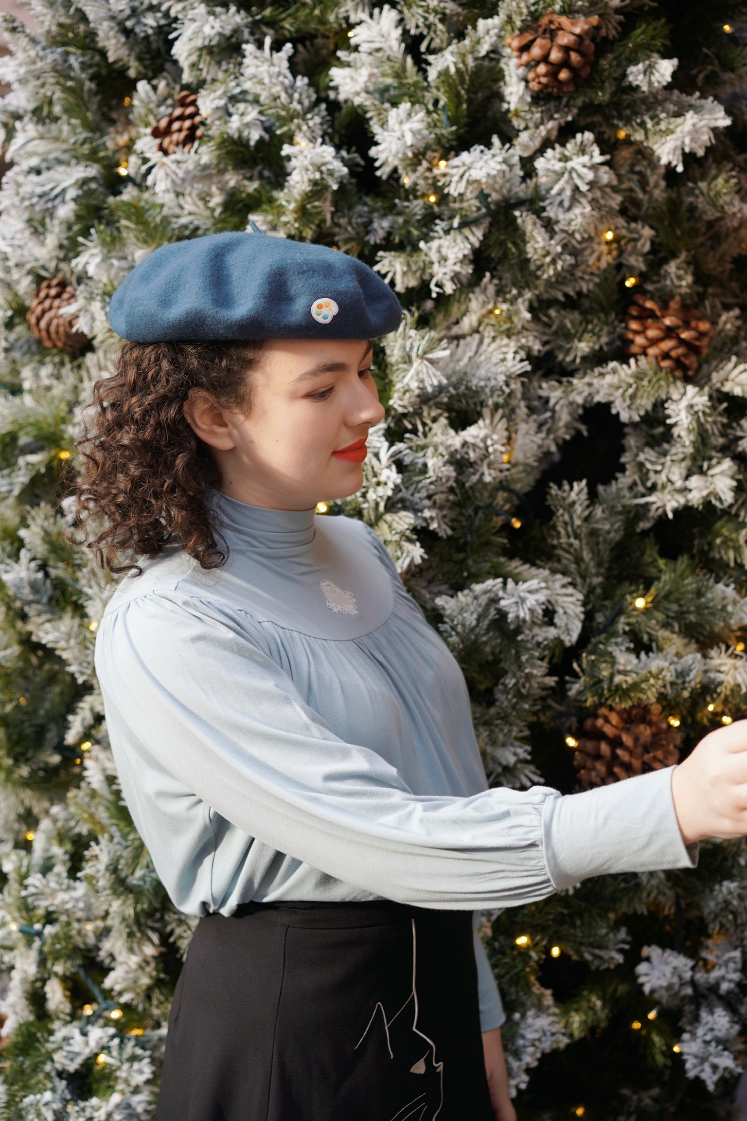 Edwardian Cat Lady Top (Celestial Blue)