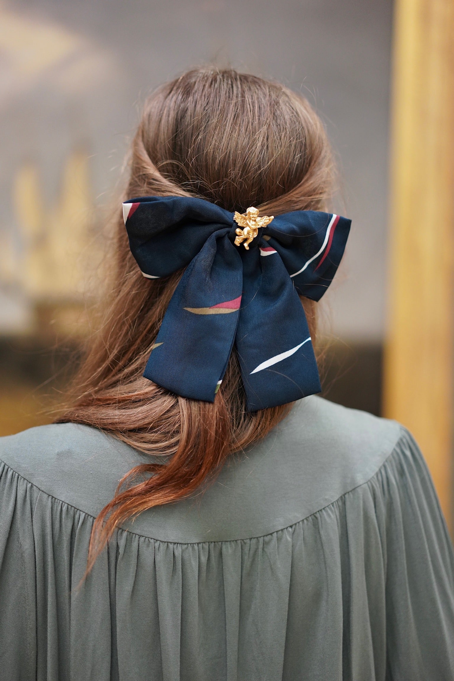 Angel Bow Hair Clip (Teal)