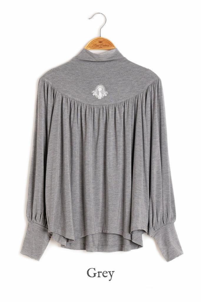 Edwardian Cat Lady Top (Grey)