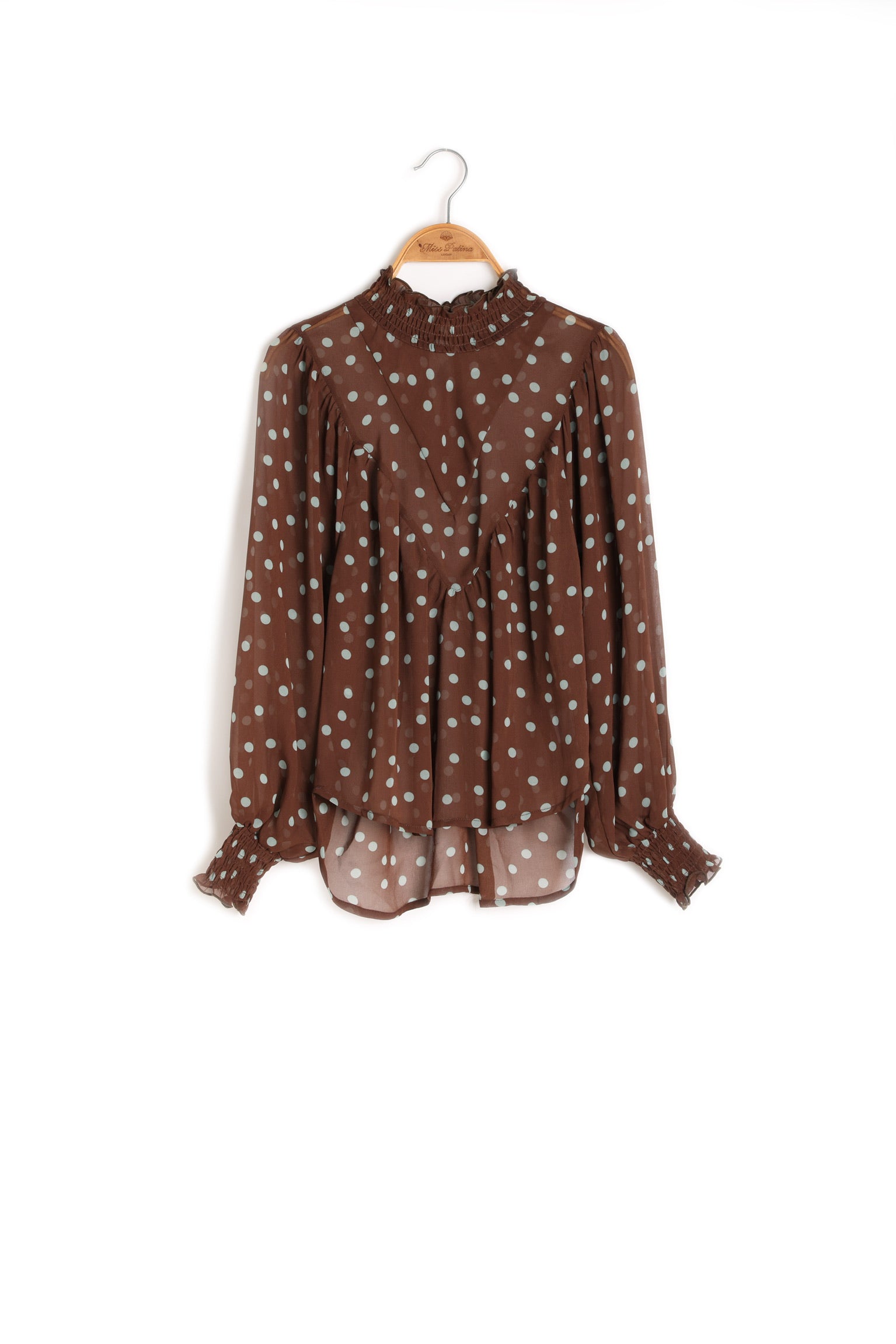 Edwardian Revival Blouse (Cocoa Polka)