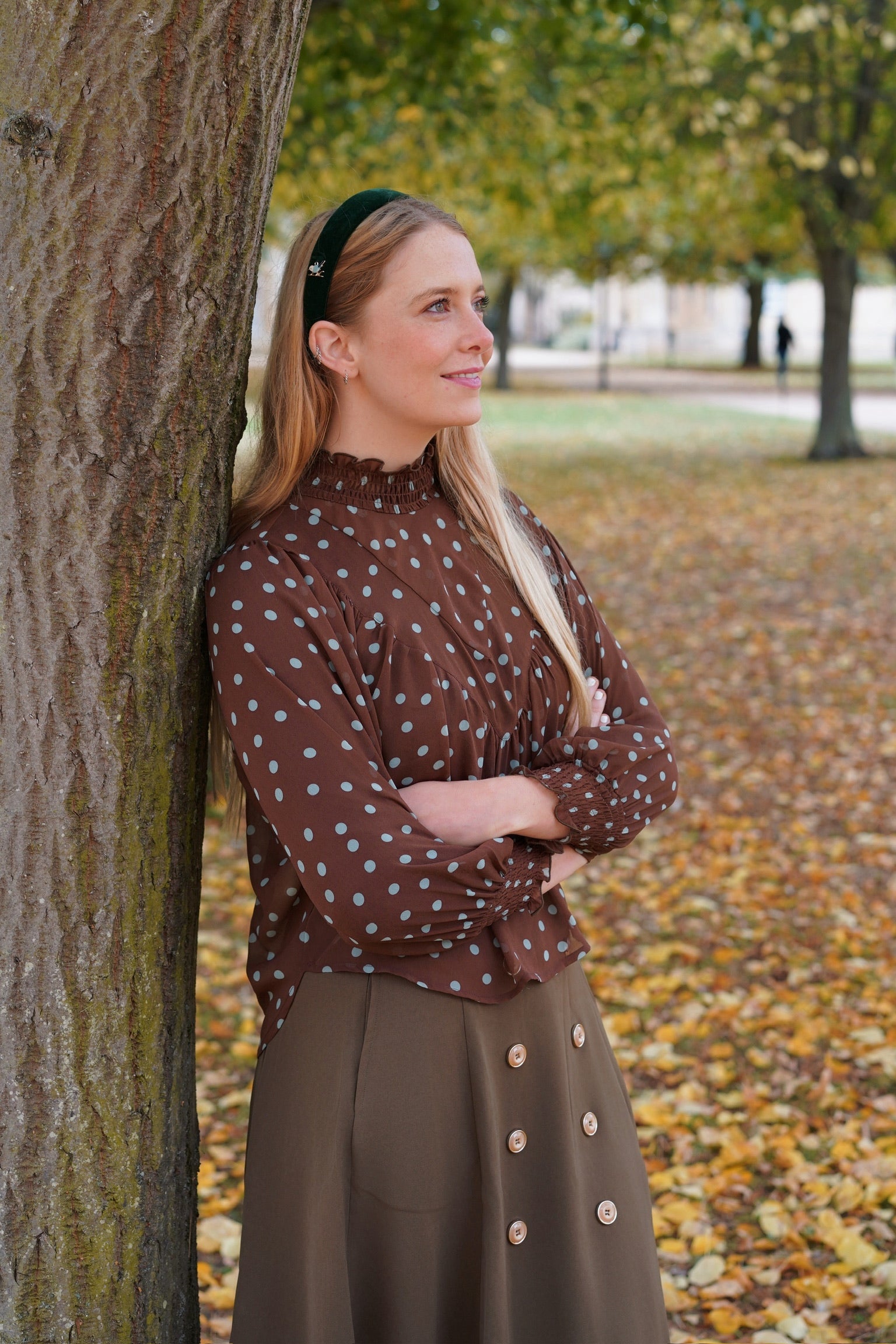Edwardian Revival Blouse (Cocoa Polka)